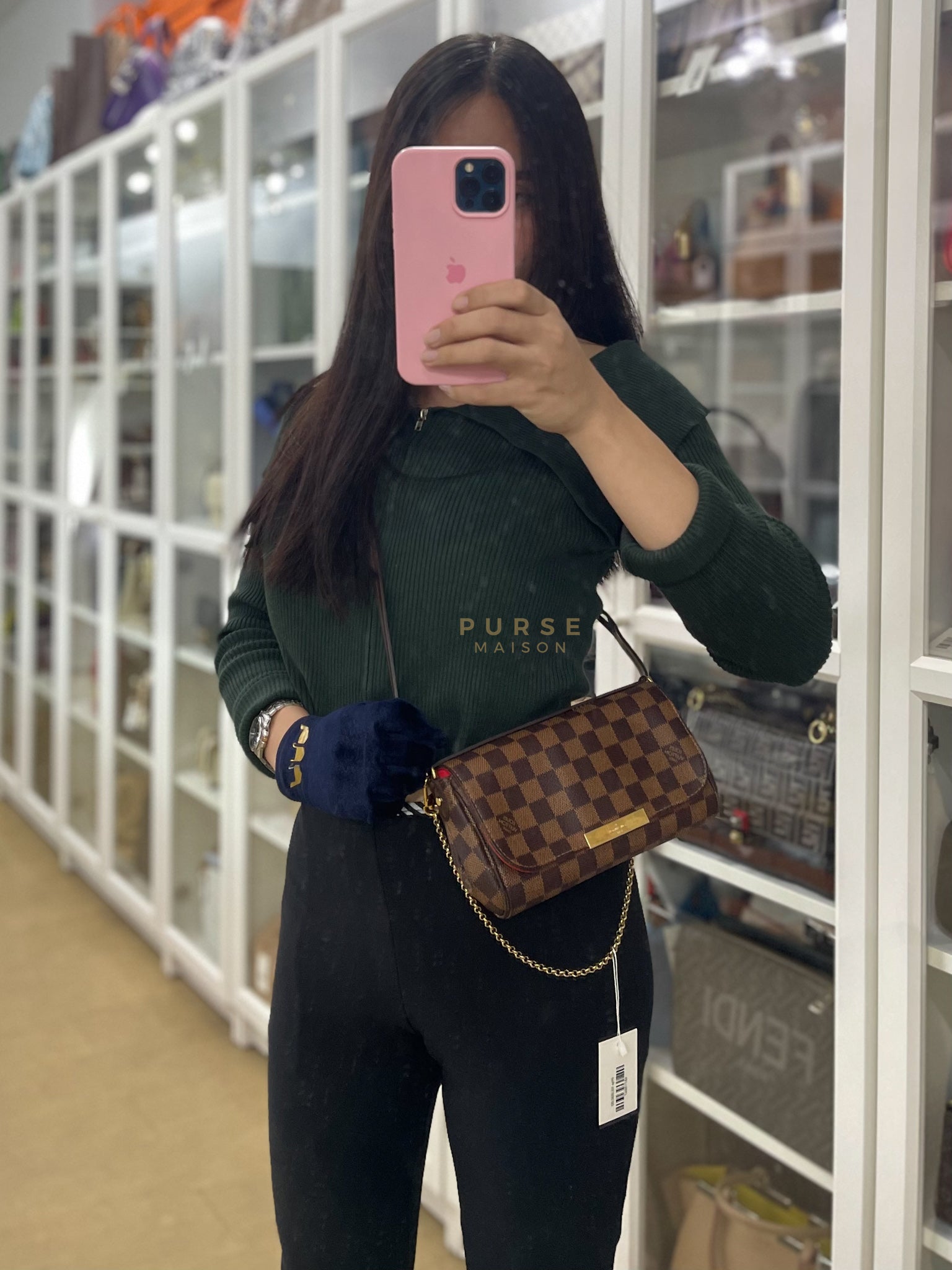 Favorite PM in Damier Ebene Canvas (Date Code: SA2166) | Purse Maison Luxury Bags Shop