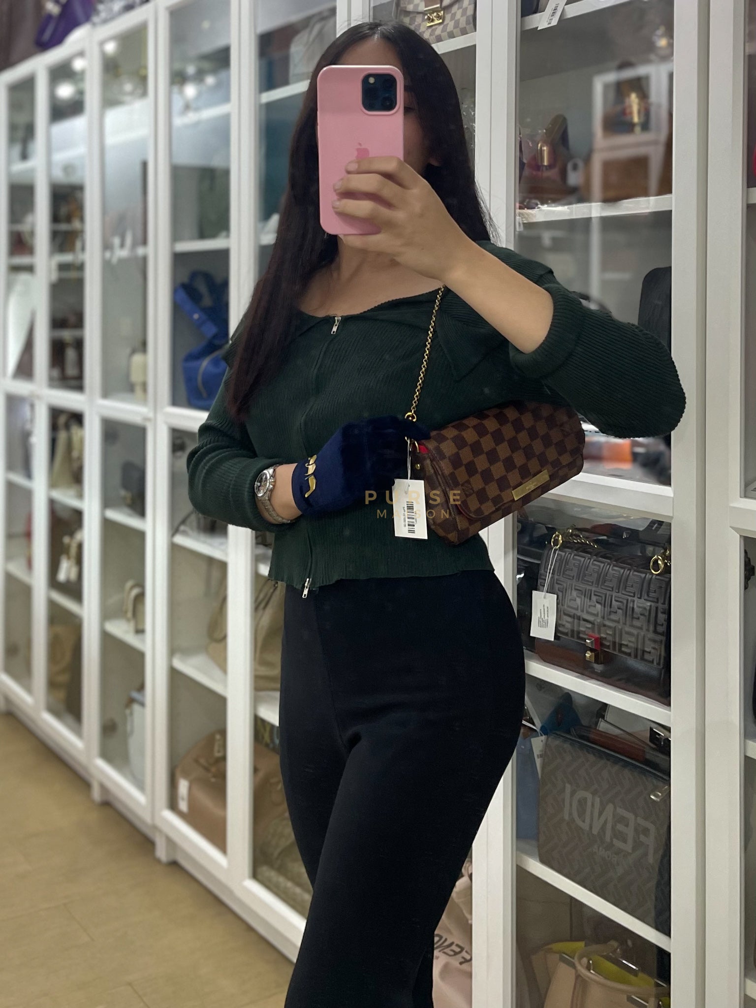 Favorite PM in Damier Ebene Canvas (Date Code: SA2166) | Purse Maison Luxury Bags Shop