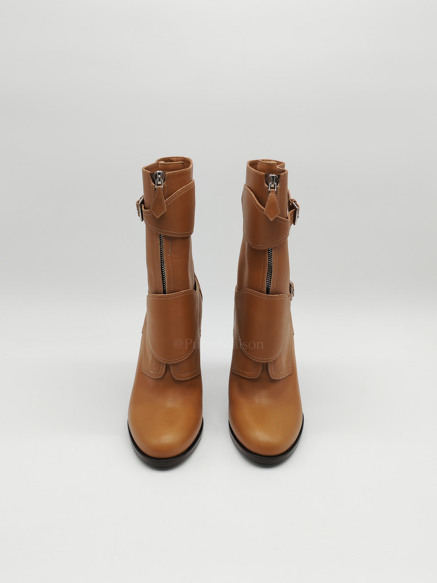 Feeling Veau Bottine Boots in Tabac Camel Size 38 (24cm) | Purse Maison Luxury Bags Shop