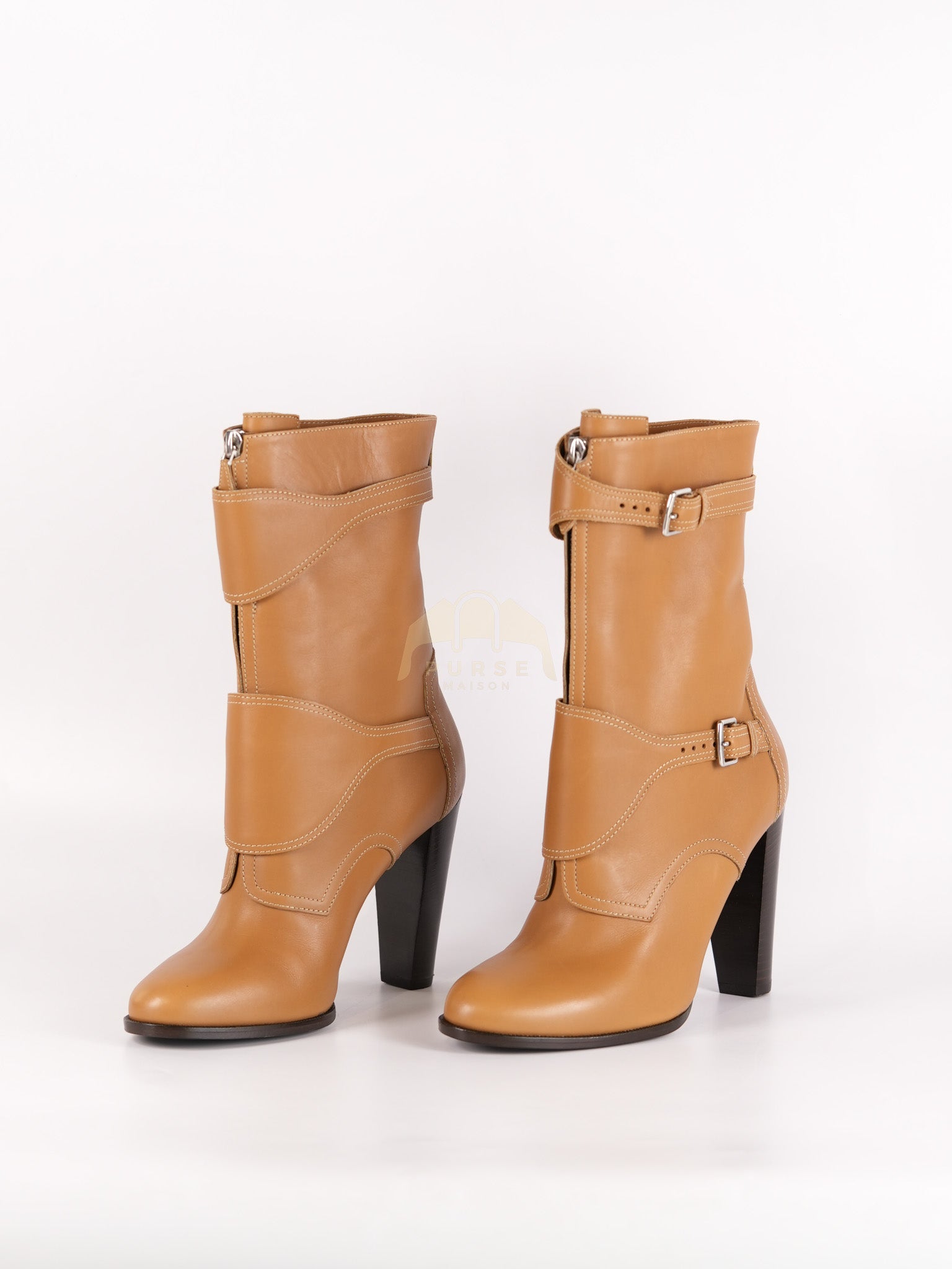 Feeling Veau Bottine Boots in Tabac Camel Size 38 (24cm) | Purse Maison Luxury Bags Shop