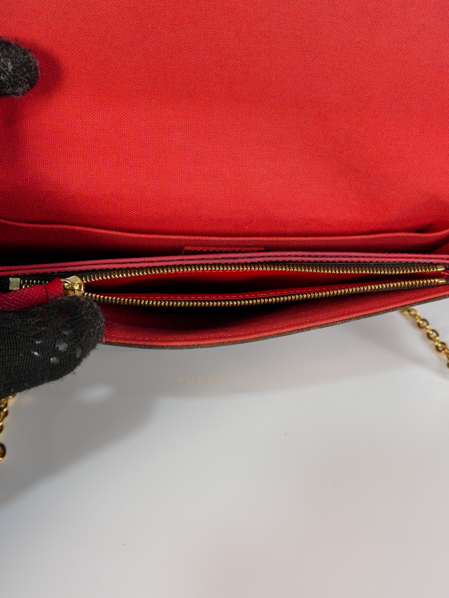 Felicie in Damier Ebene Canvas (Date Code: MI2138) | Purse Maison Luxury Bags Shop