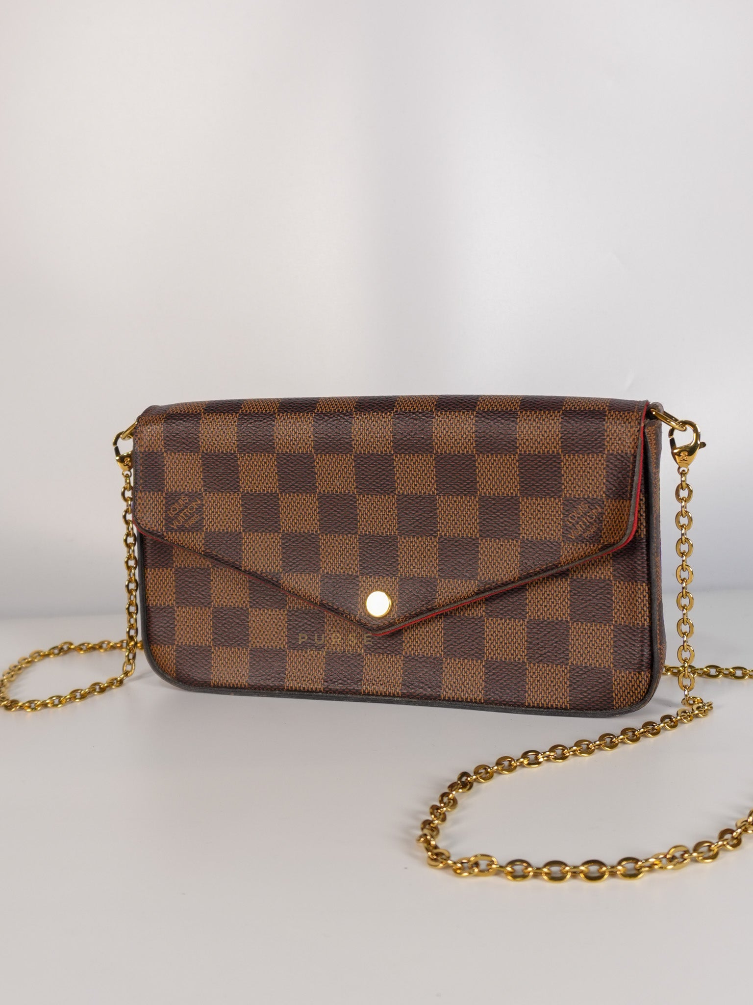 Felicie in Damier Ebene Canvas (Date Code: MI2138) | Purse Maison Luxury Bags Shop