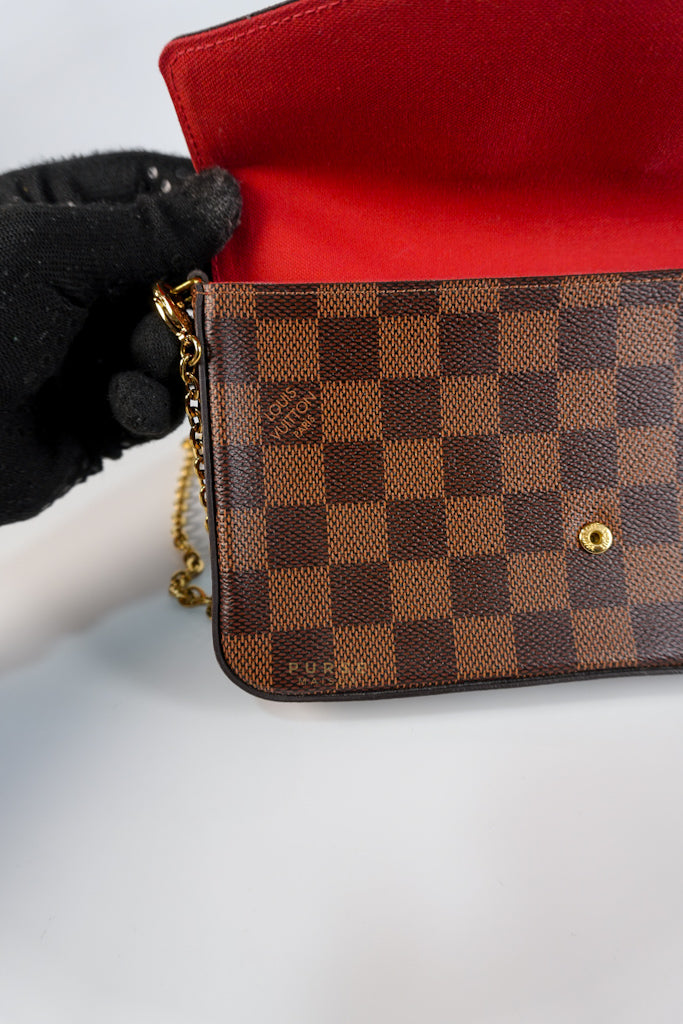 Felicie in Damier Ebene Canvas (Microchip) | Purse Maison Luxury Bags Shop