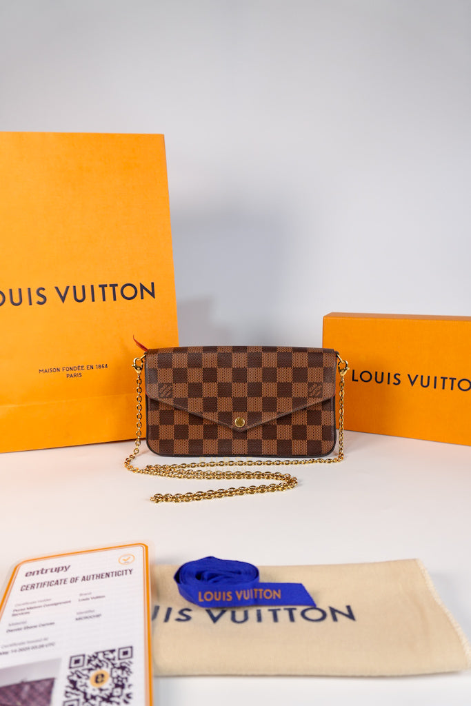 Felicie in Damier Ebene Canvas (Microchip) | Purse Maison Luxury Bags Shop