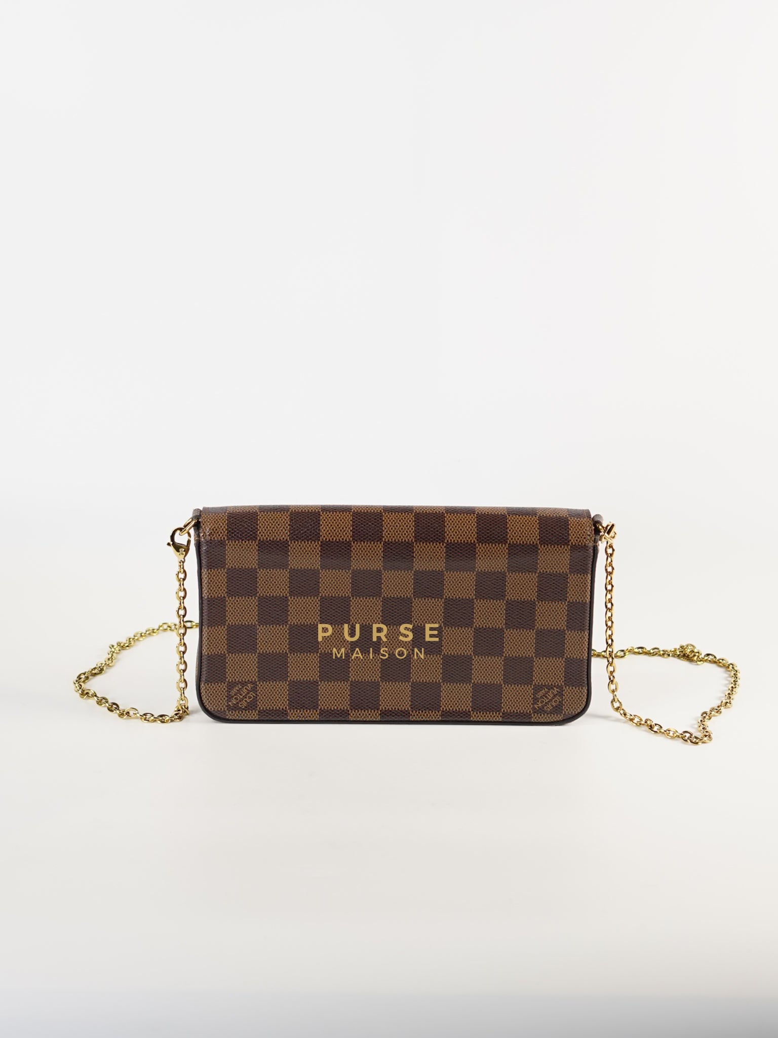 Felicie in Damier Ebene & Red Interior (Date code: MI4109) | Purse Maison Luxury Bags Shop