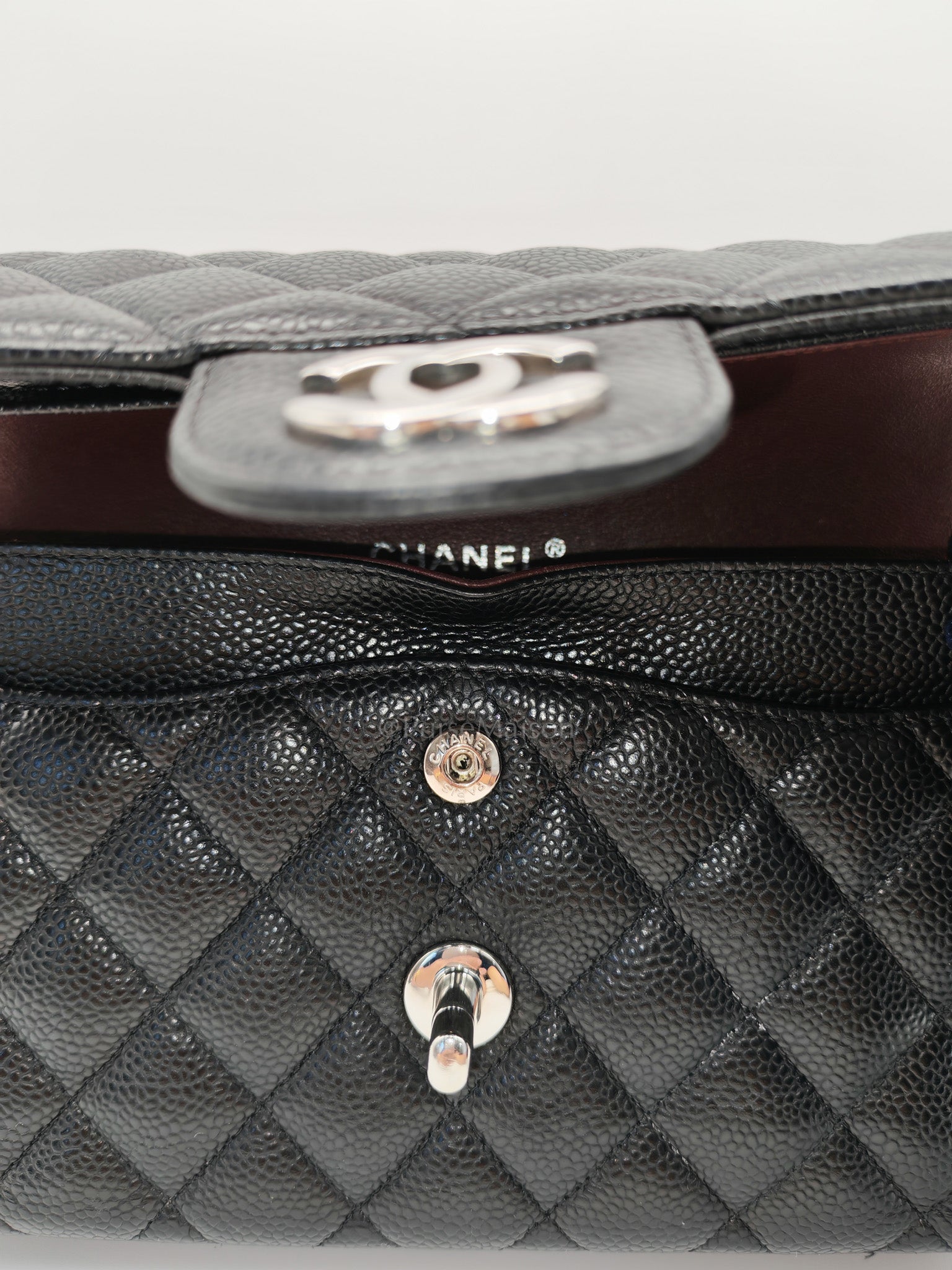 Classic Double Flap Small in Black Caviar Leather & Silver Hardware(Microchip)
