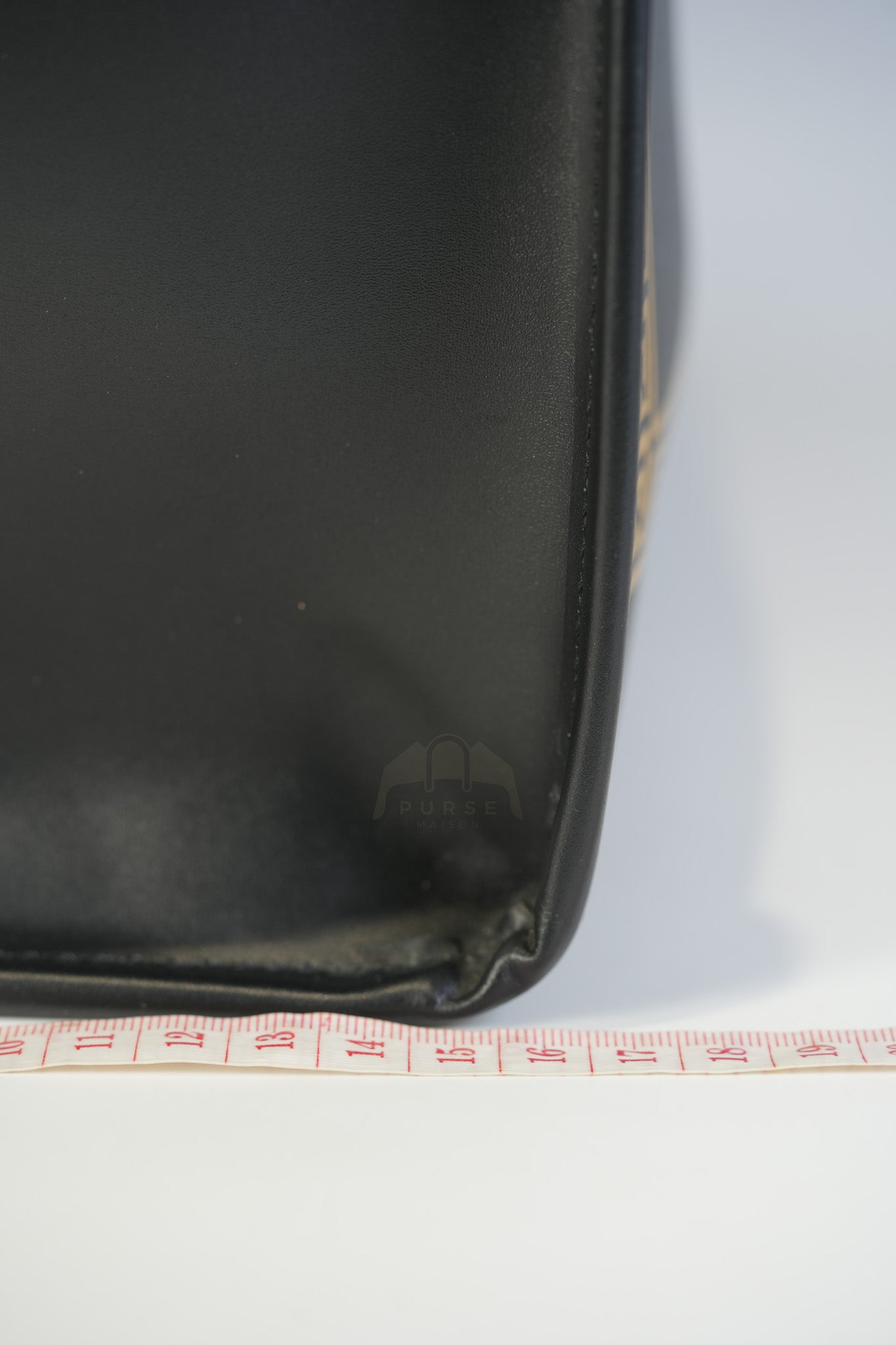 Fendace Sunshine Shopper Tote Bag in Black Calfskin Leather & Gold Hardware | Purse Maison Luxury Bags Shop