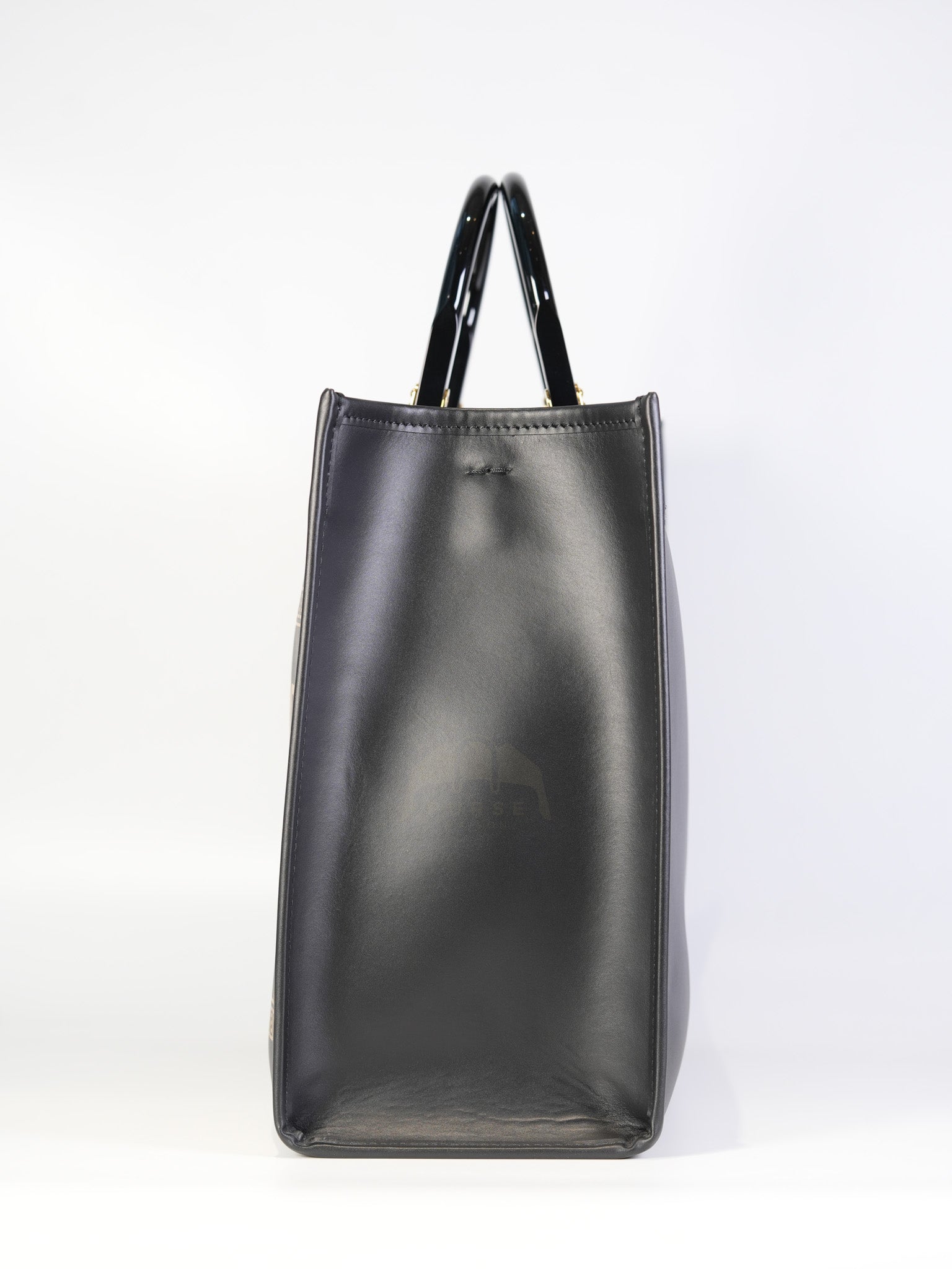 Fendace Sunshine Shopper Tote Bag in Black Calfskin Leather & Gold Hardware | Purse Maison Luxury Bags Shop