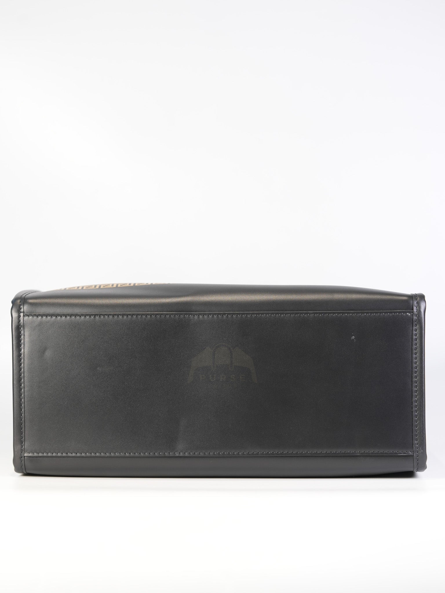 Fendace Sunshine Shopper Tote Bag in Black Calfskin Leather & Gold Hardware | Purse Maison Luxury Bags Shop