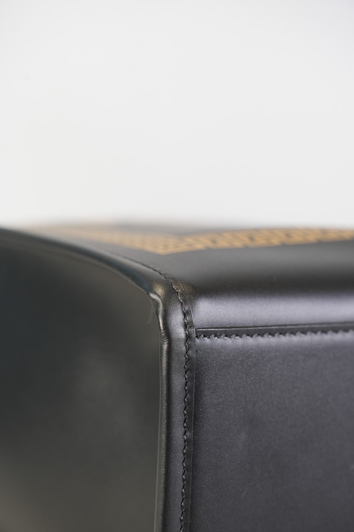 Fendace Sunshine Shopper Tote Bag in Black Calfskin Leather & Gold Hardware | Purse Maison Luxury Bags Shop