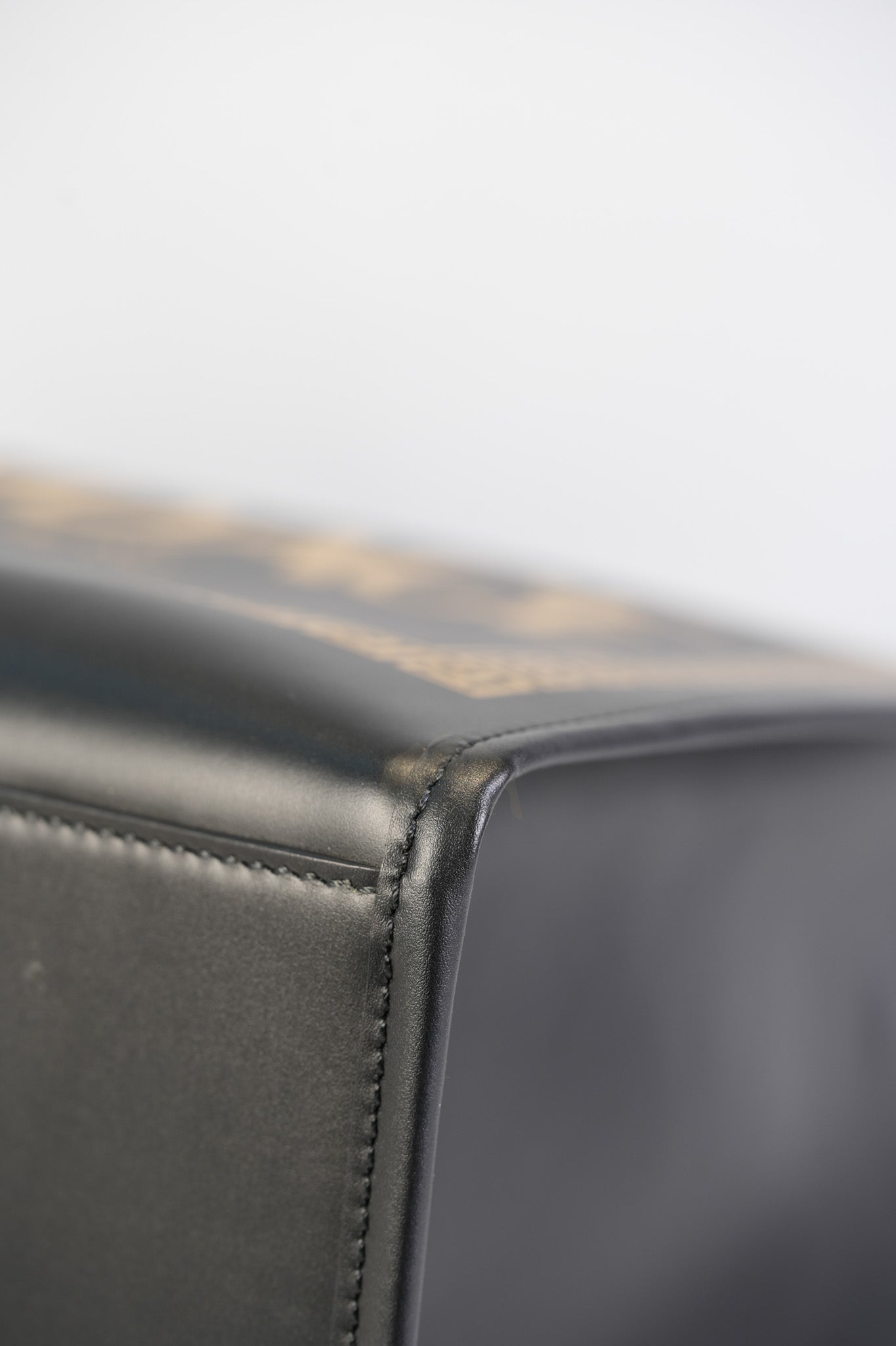 Fendace Sunshine Shopper Tote Bag in Black Calfskin Leather & Gold Hardware | Purse Maison Luxury Bags Shop