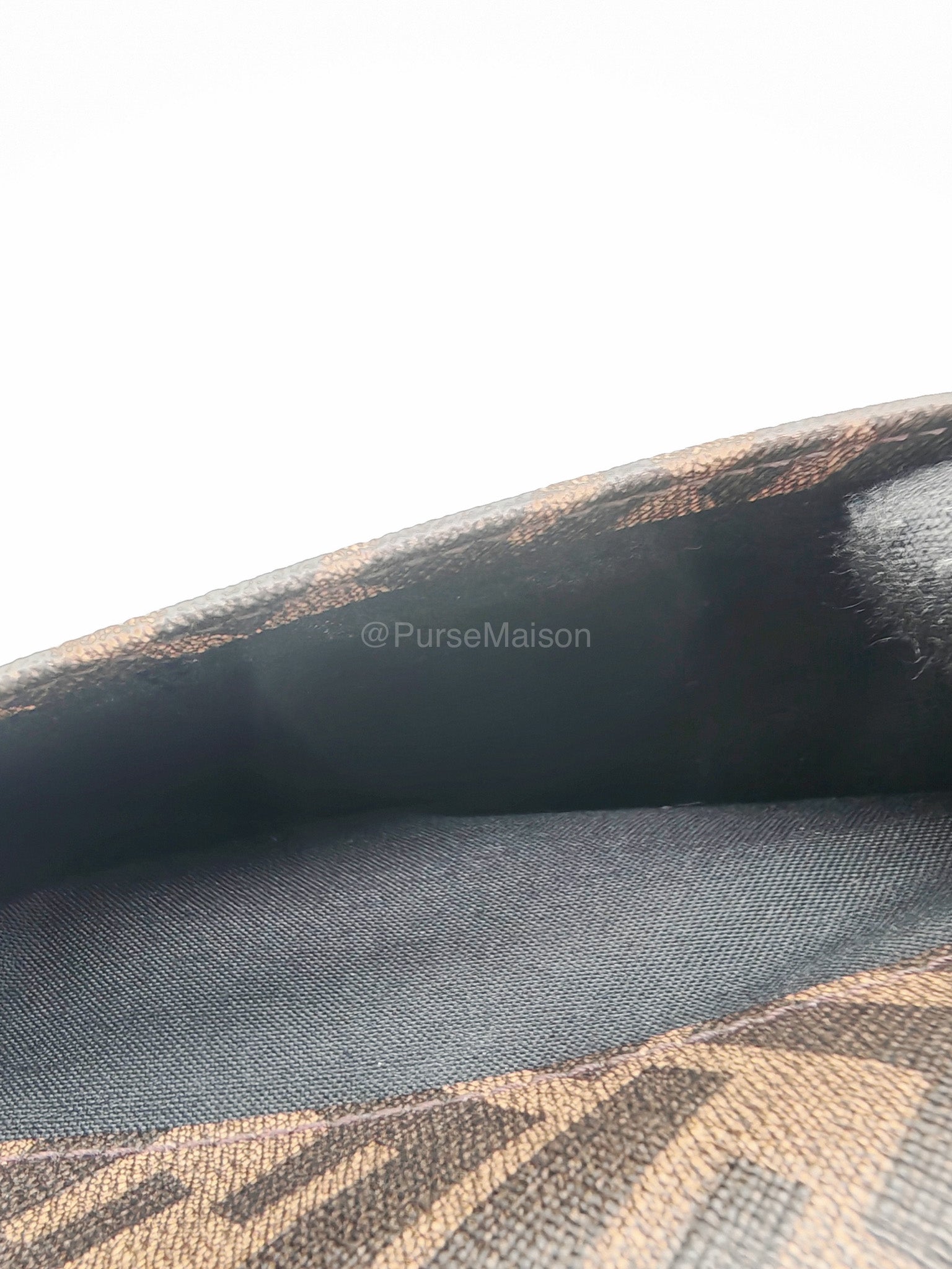 Fendi Diagonal Bi-fold Long Wallet in Brown/Black FF Logo Canvas | Purse Maison Luxury Bags Shop