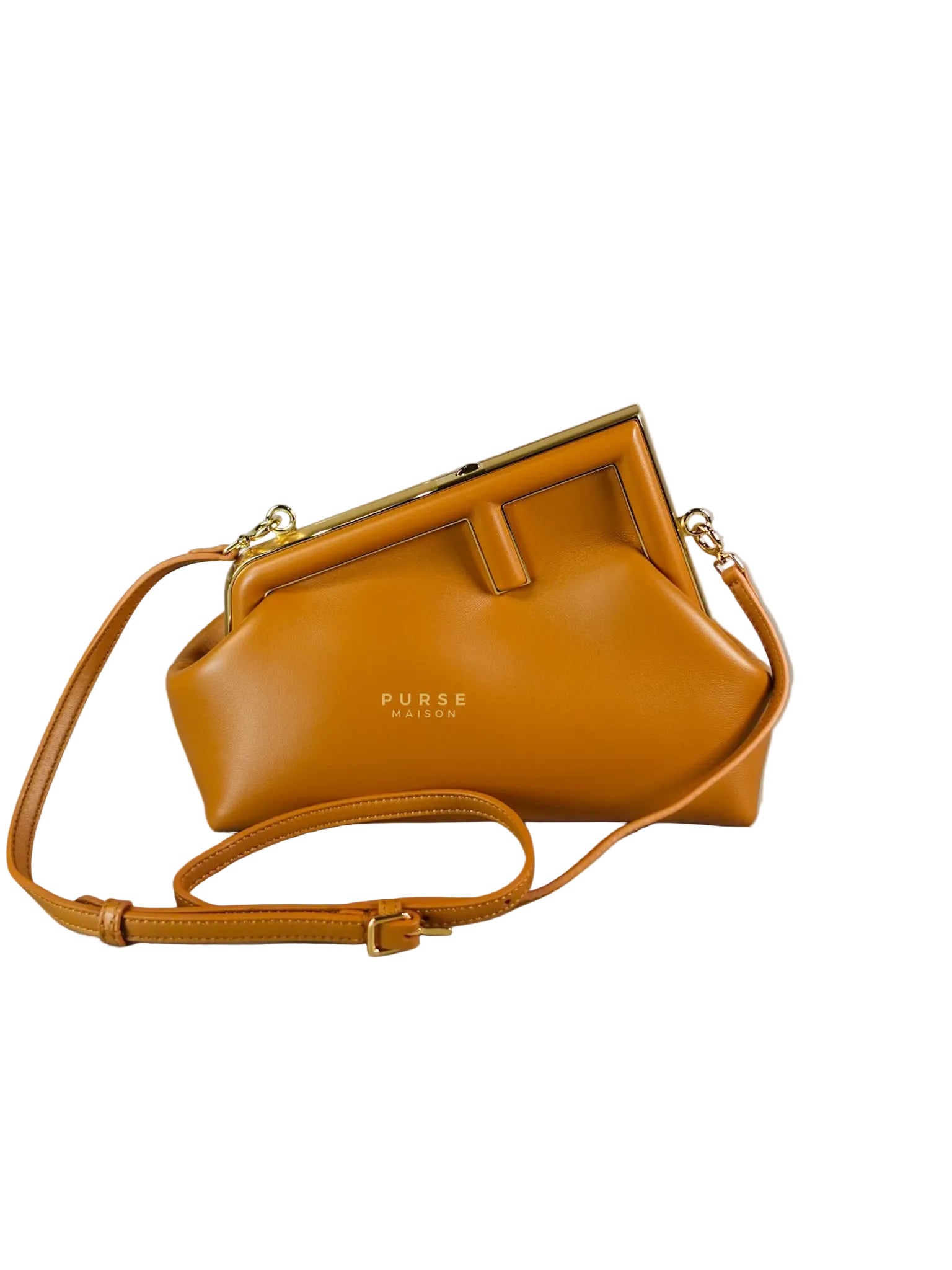 First Napa Leather Bag Camel Small | Purse Maison Luxury Bags Shop