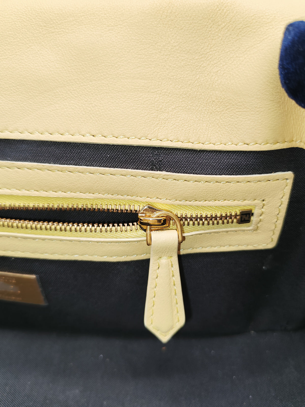 Fendi Medium Baguette FF Nappa Leather Gold Hardware Light Yellow | Purse Maison Luxury Bags Shop