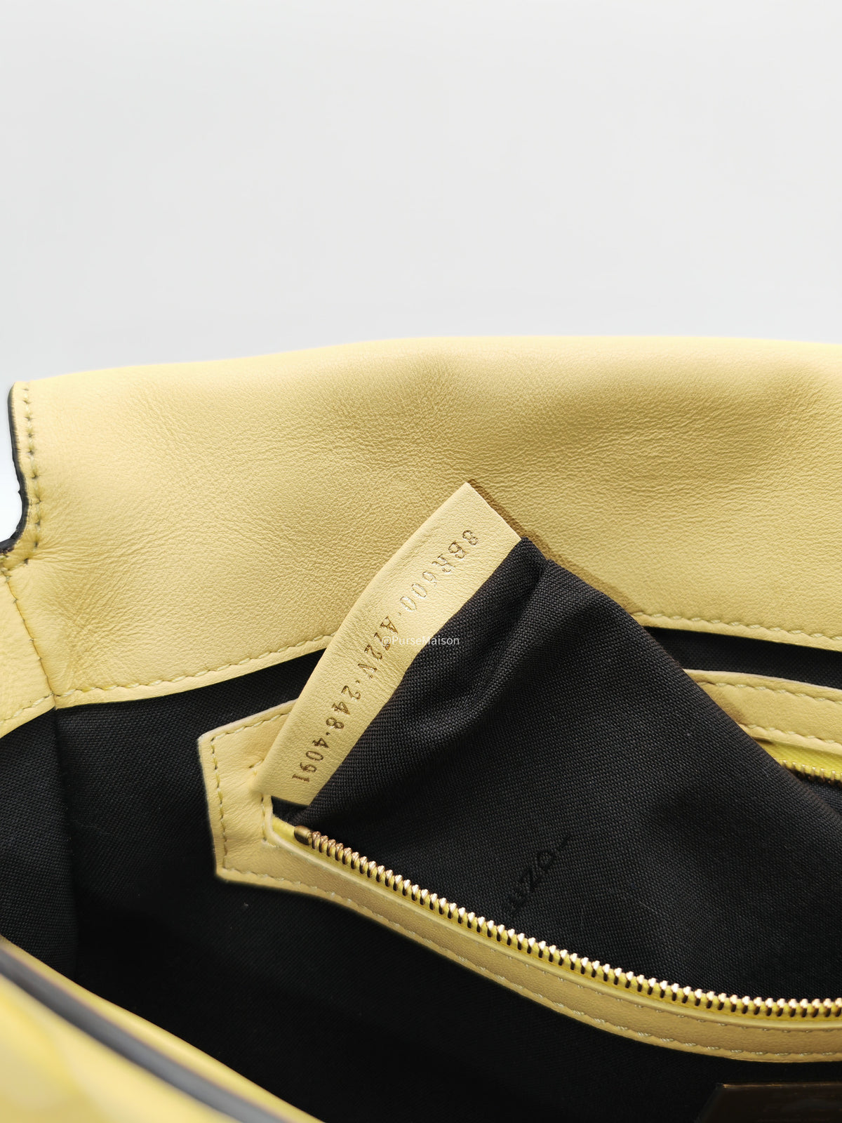 Fendi Medium Baguette FF Nappa Leather Gold Hardware Light Yellow | Purse Maison Luxury Bags Shop