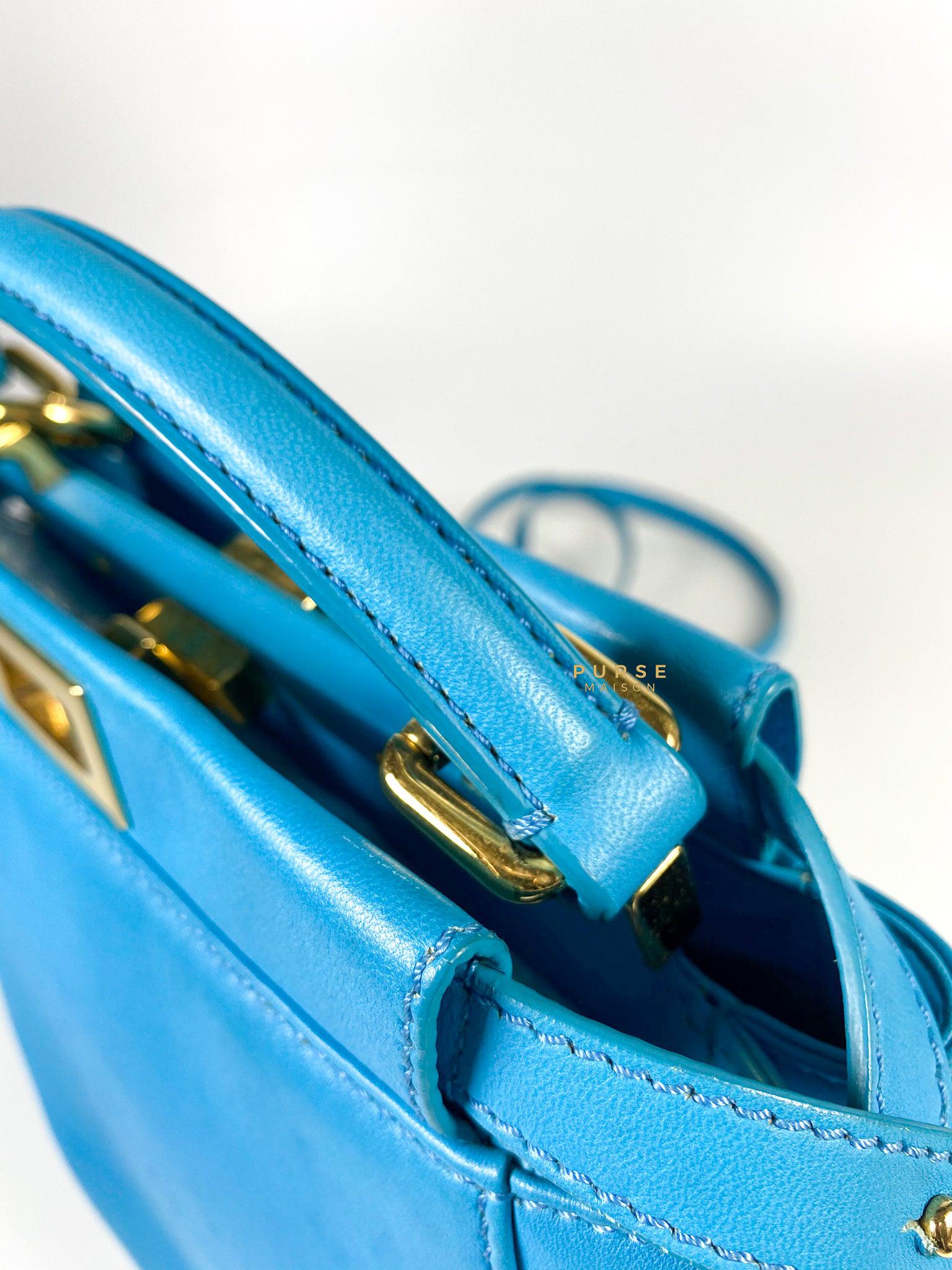 Fendi Mini Peekaboo Nappa Leather Gold hardware Sky Blue