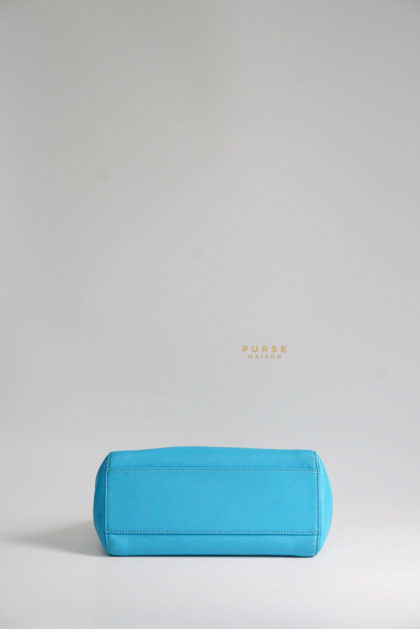 Fendi Mini Peekaboo Nappa Leather Gold hardware Sky Blue