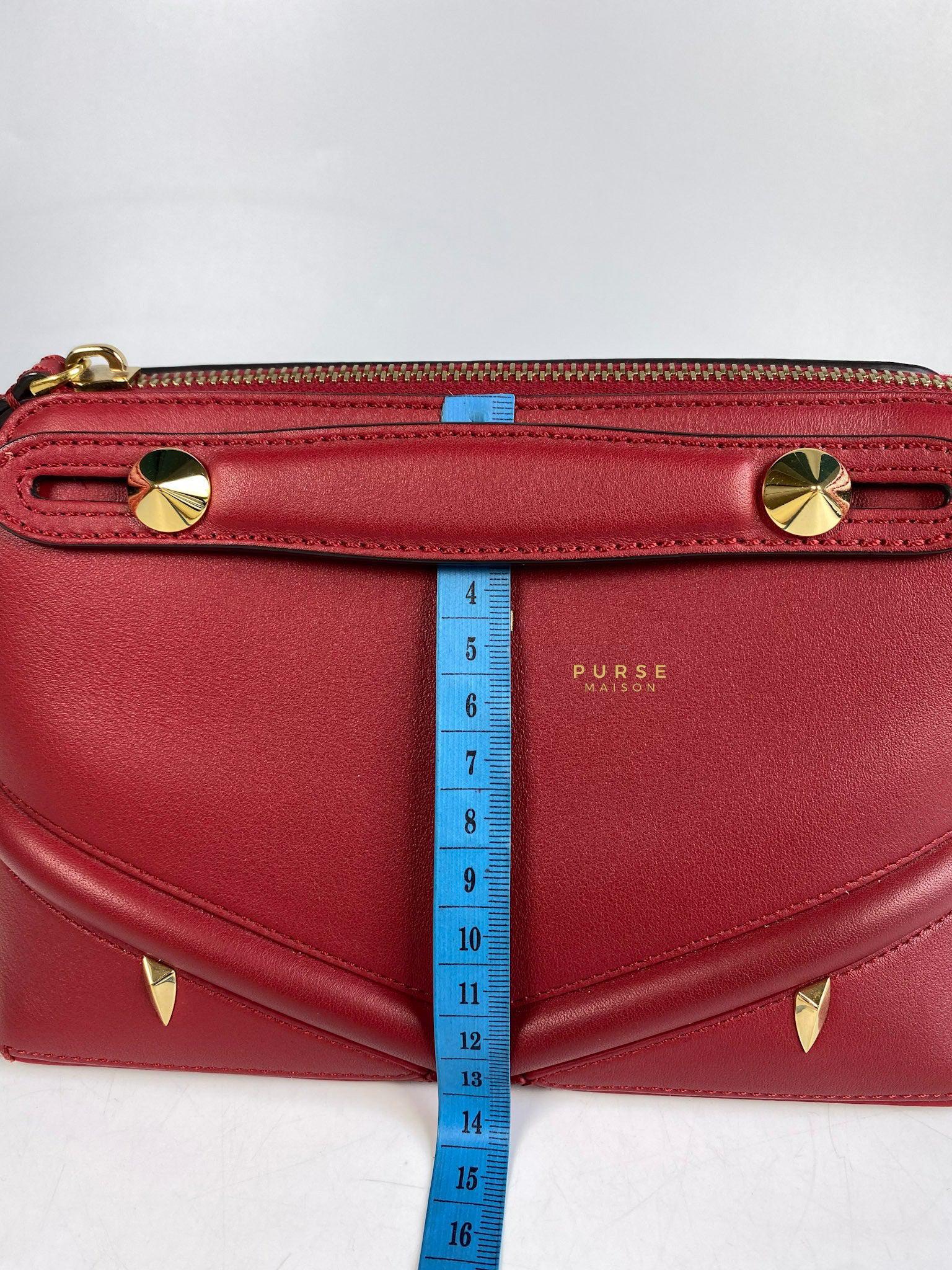Fendi Monster By The Way Satchel Leather Mini Red