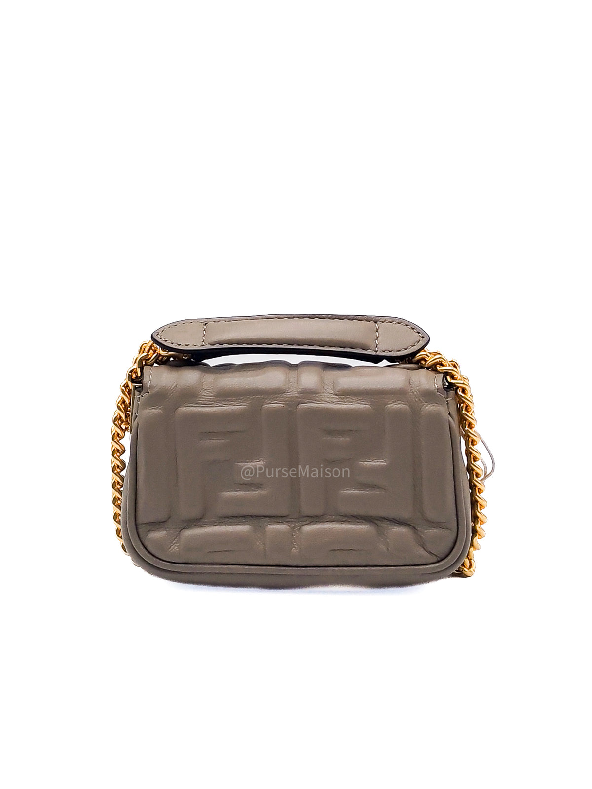 Fendi Nano Baguette Micro Bag in Zucca FF Leather | Purse Maison Luxury Bags Shop