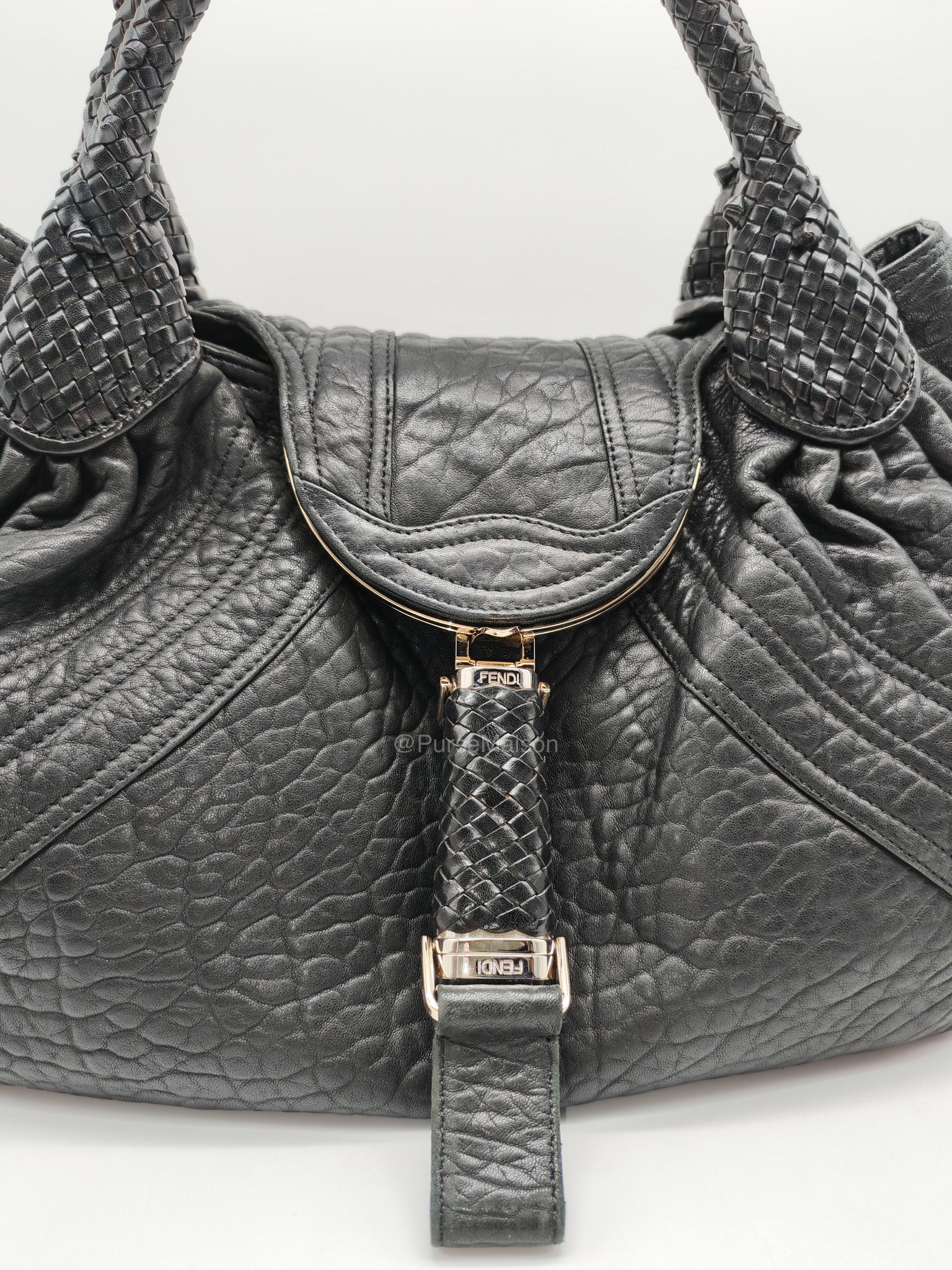 Fendi Spy Bag in Black Nappa Nuvolata Leather | Purse Maison Luxury Bags Shop