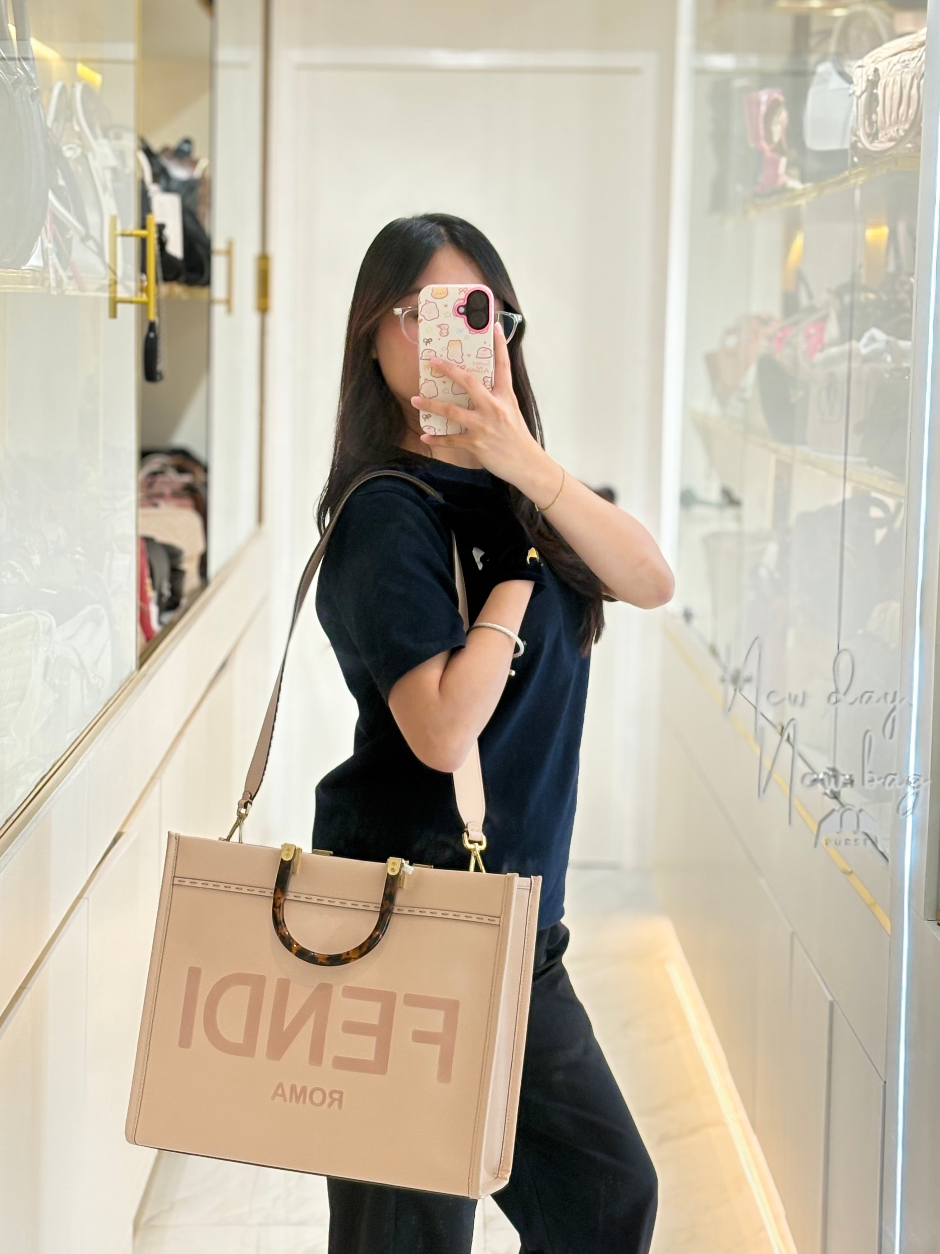 Fendi Sunshine Medium Tote Bag in Light Rose Shoulder Bag | Purse Maison Luxury Bags Shop