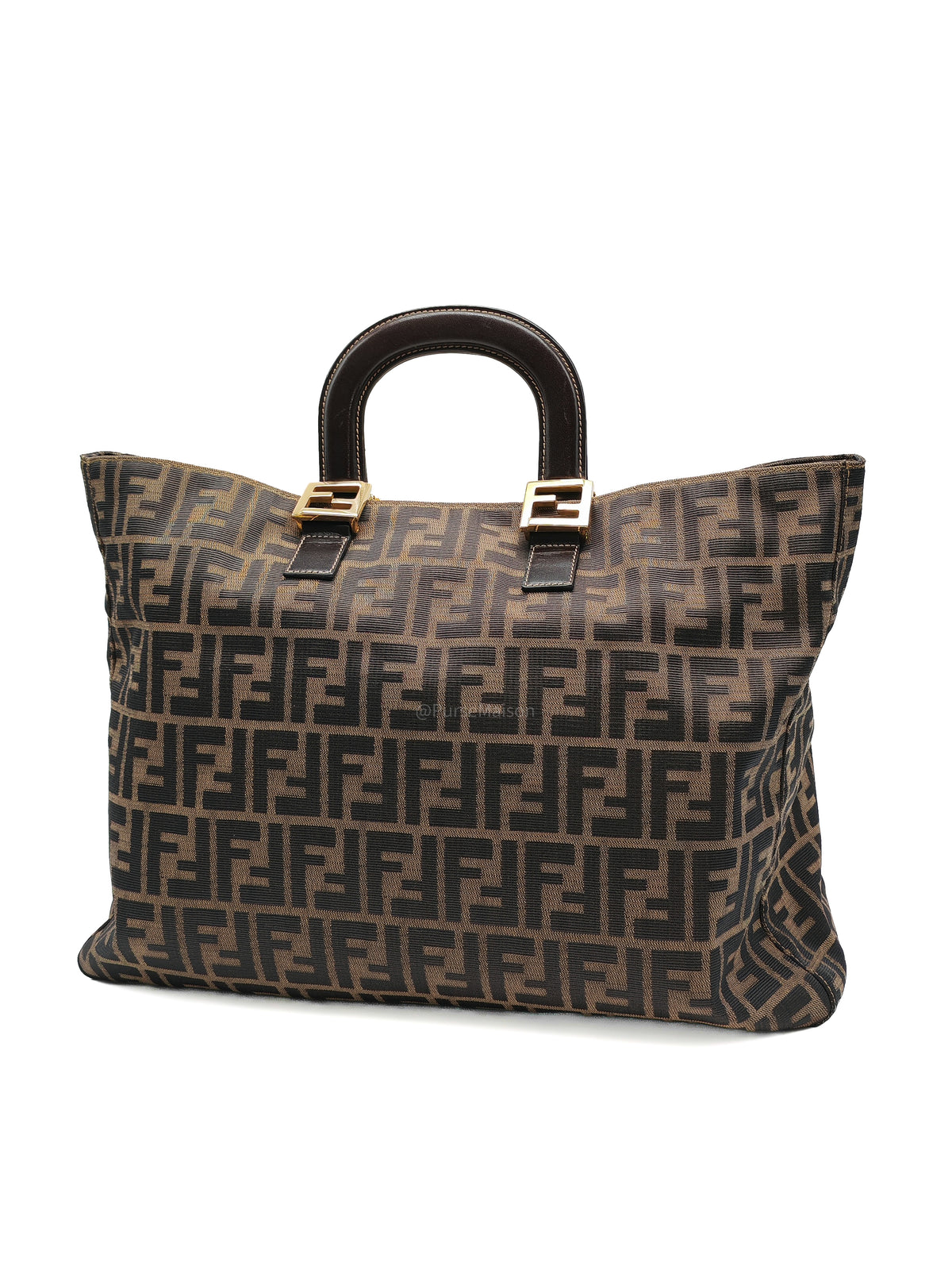 Fendi Twins Tote Bag Large in Zucca FF Monogram Canvas and Gold Hardware | Purse Maison Luxury Bags Shop