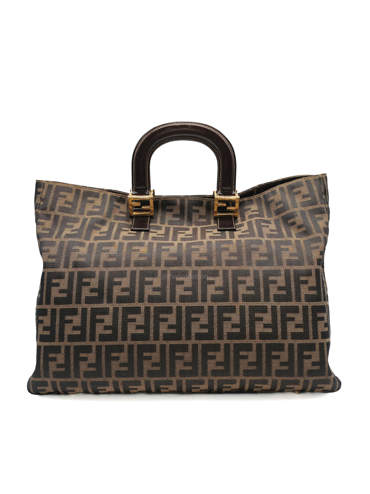 Fendi Twins Tote Bag Large in Zucca FF Monogram Canvas and Gold Hardware | Purse Maison Luxury Bags Shop