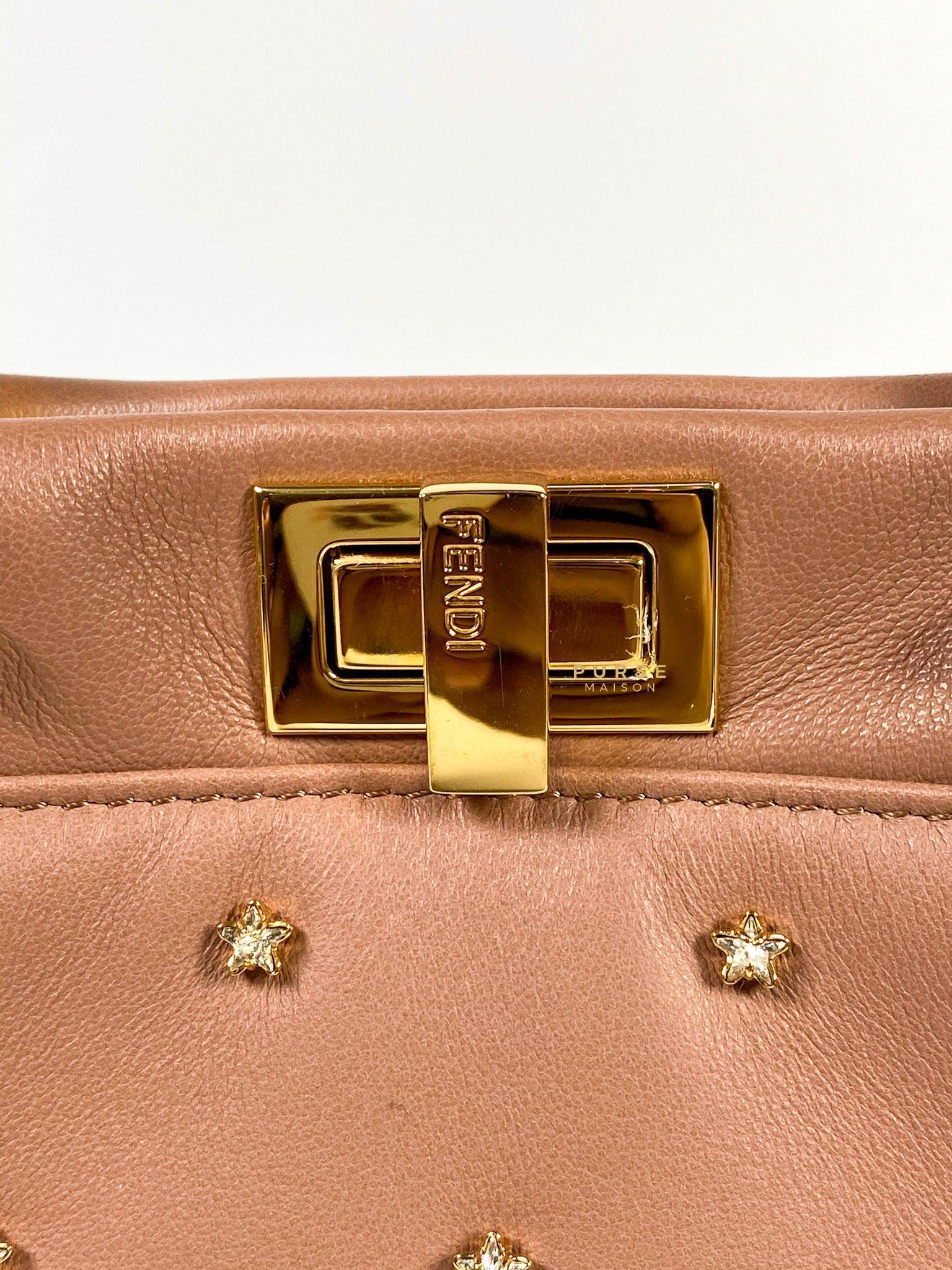 Fendi XS Peekaboo with Crystal Studded Rose Pink Bag