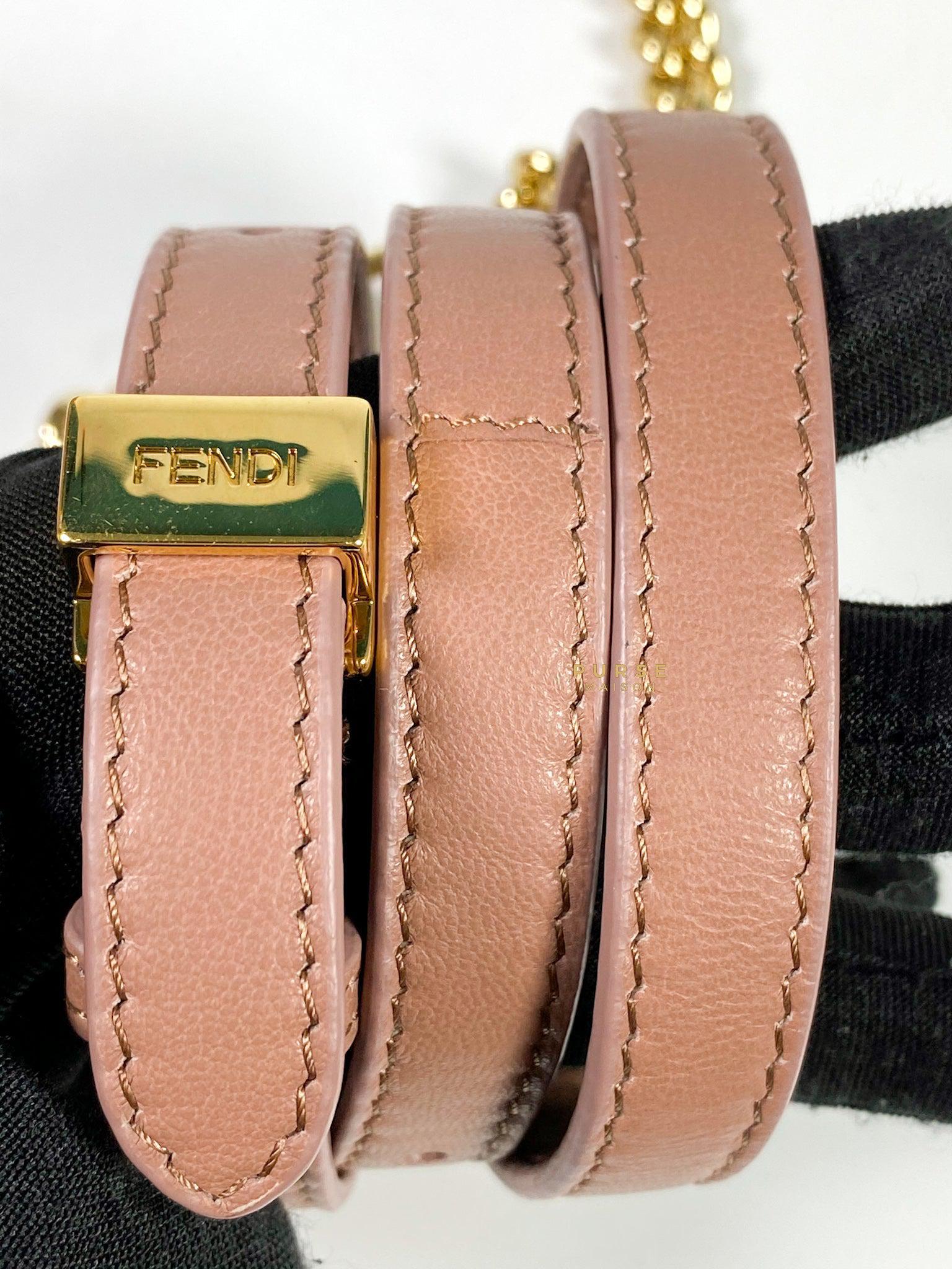 Fendi XS Peekaboo with Crystal Studded Rose Pink Bag (limited edition)