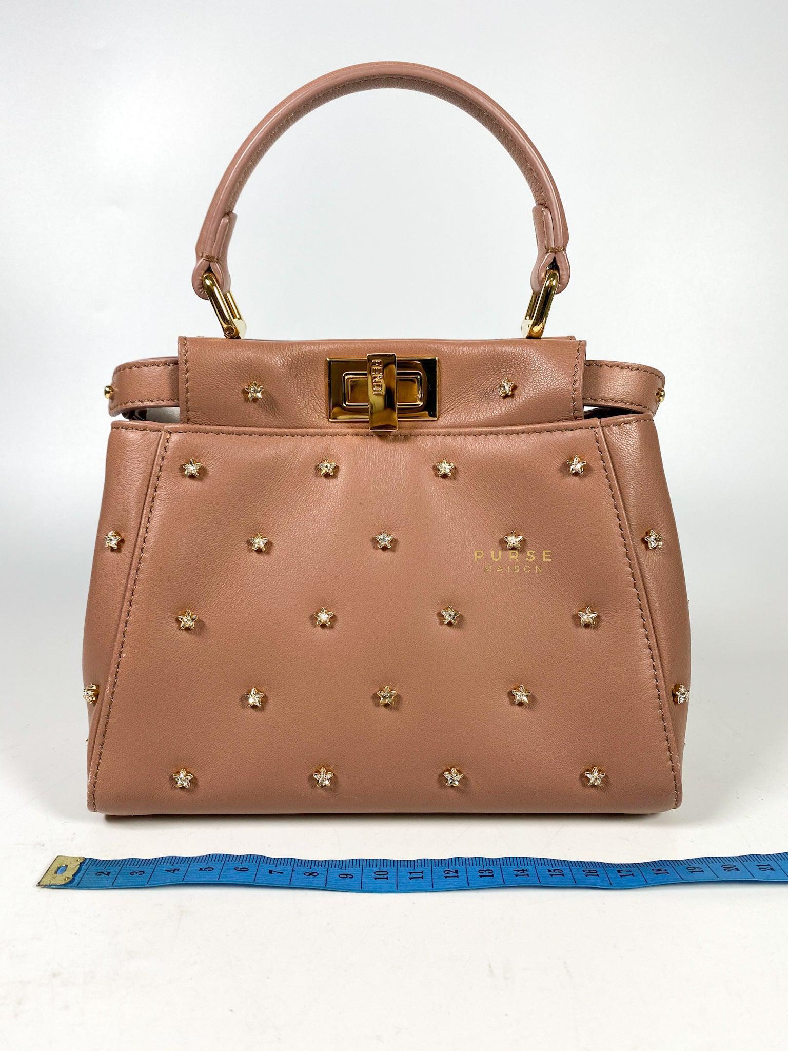 Fendi XS Peekaboo with Crystal Studded Rose Pink Bag