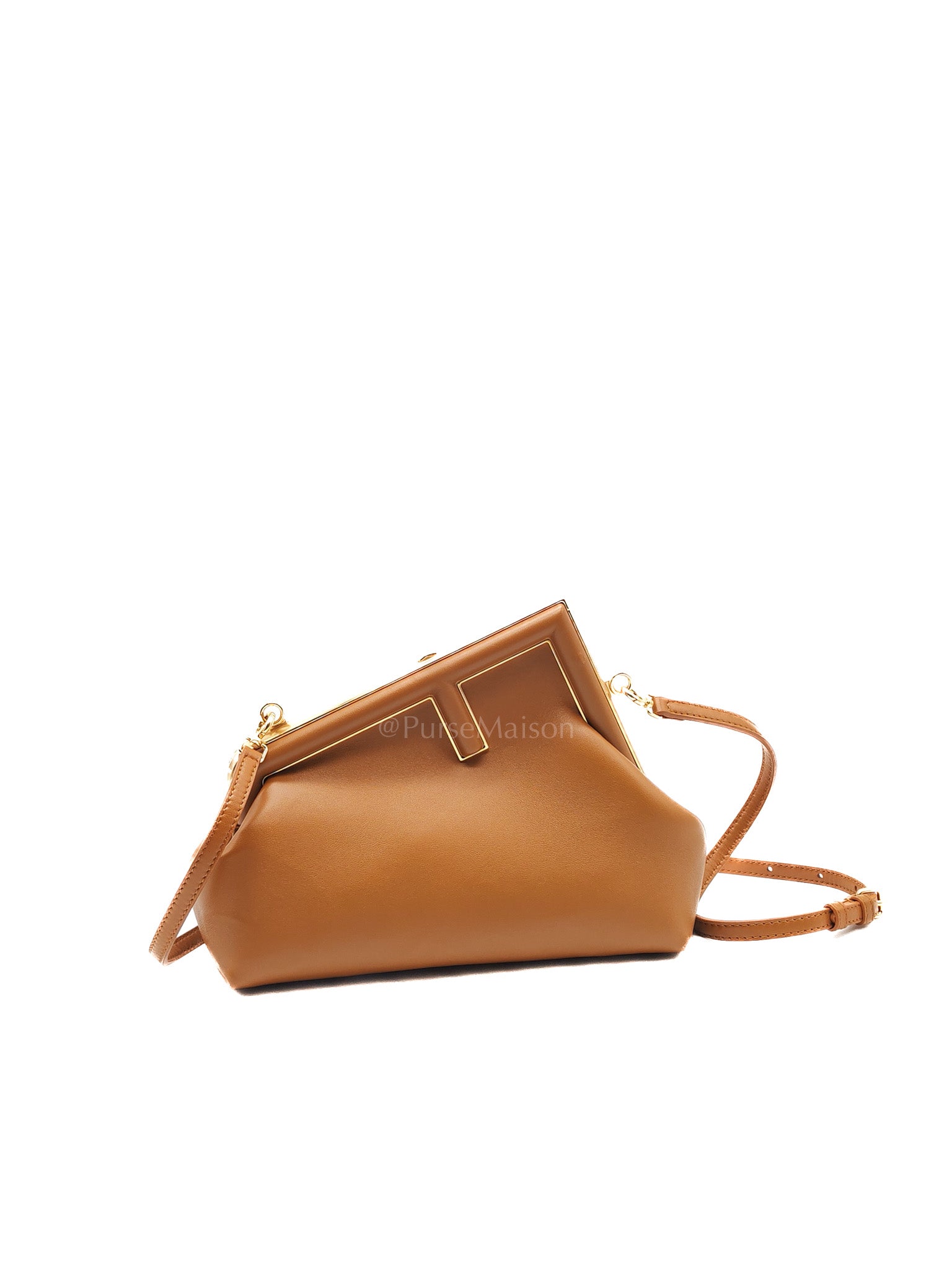 Fendi First Napa Leather Bag in Camel