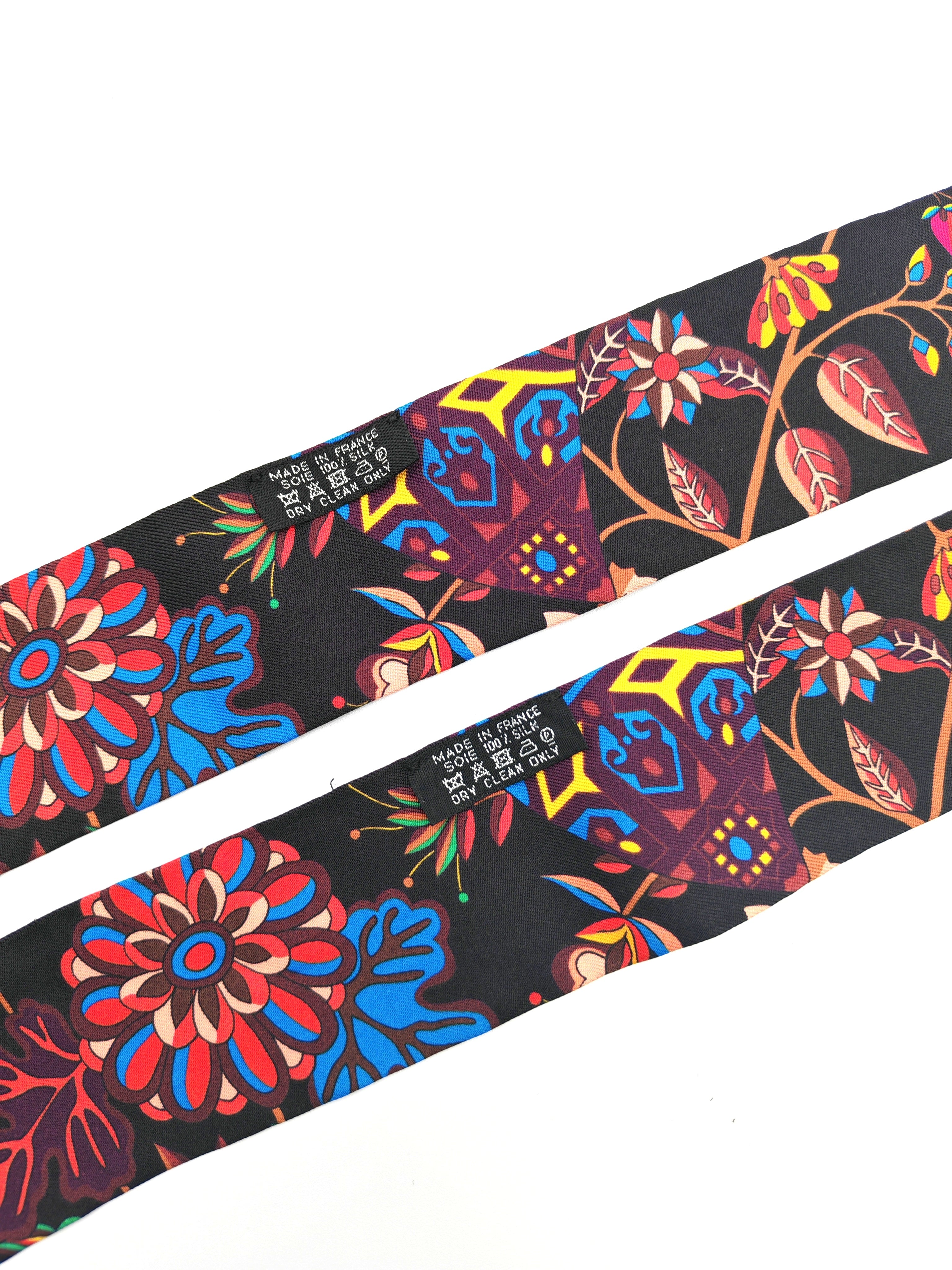 Festival Des Amazones SU/Caramel/Blanc/Noir Silk Twilly (Pair) | Purse Maison Luxury Bags Shop