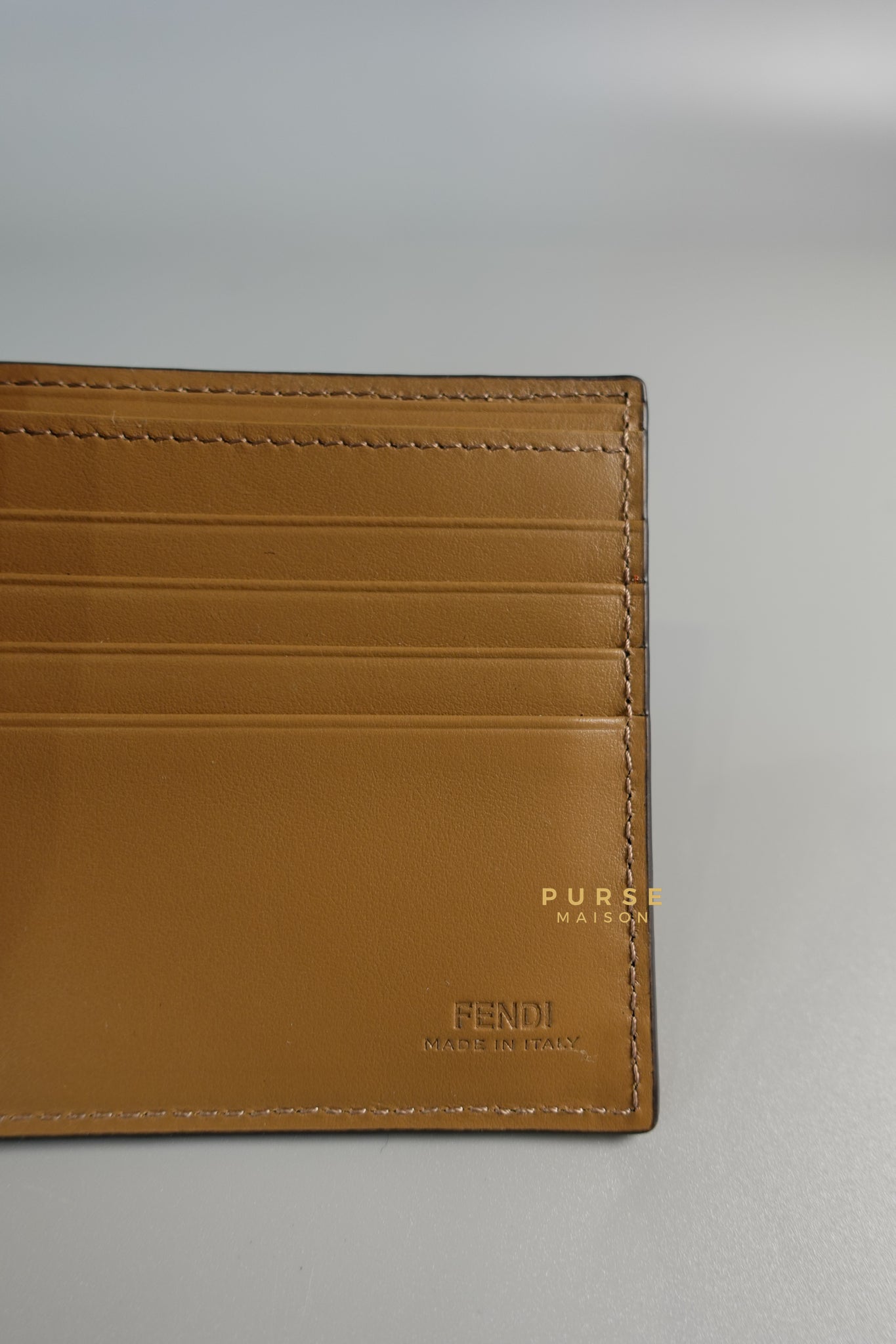 FF Brown Logo Canvas Bi-fold Wallet | Purse Maison Luxury Bags Shop