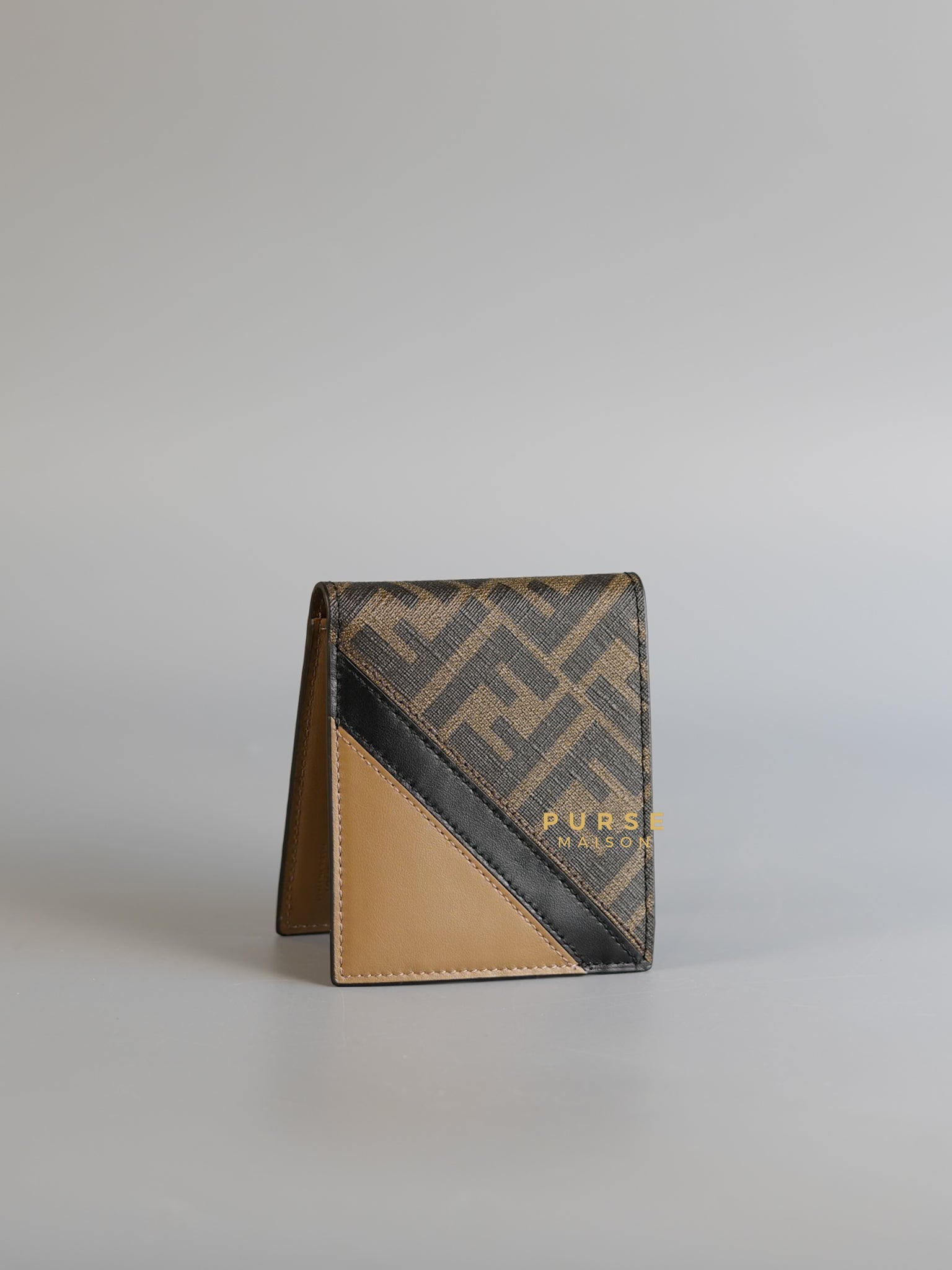 FF Brown Logo Canvas Bi-fold Wallet | Purse Maison Luxury Bags Shop