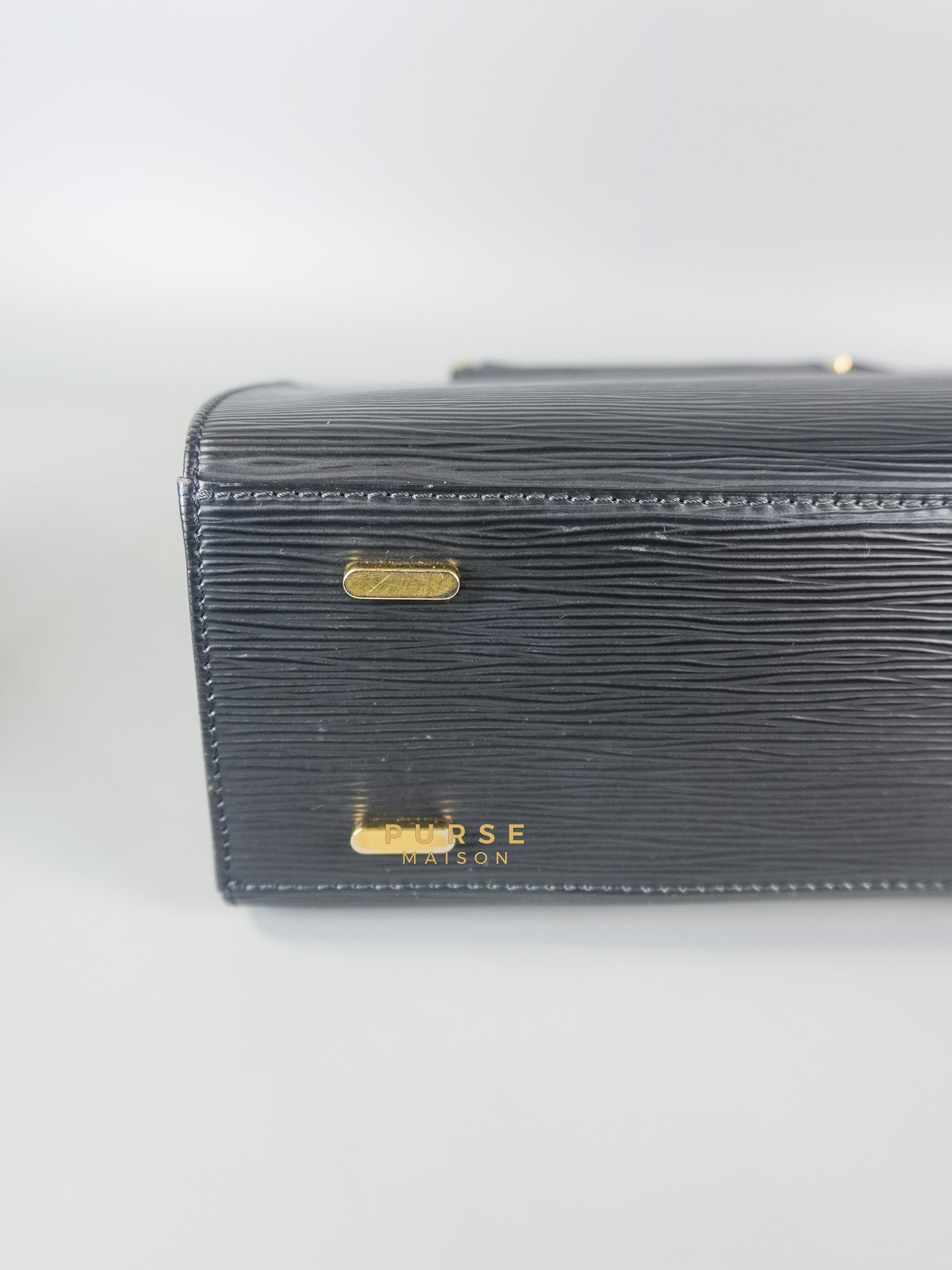Figari Black Epi Leather Handbag (Date Code: FL0013) | Purse Maison Luxury Bags Shop
