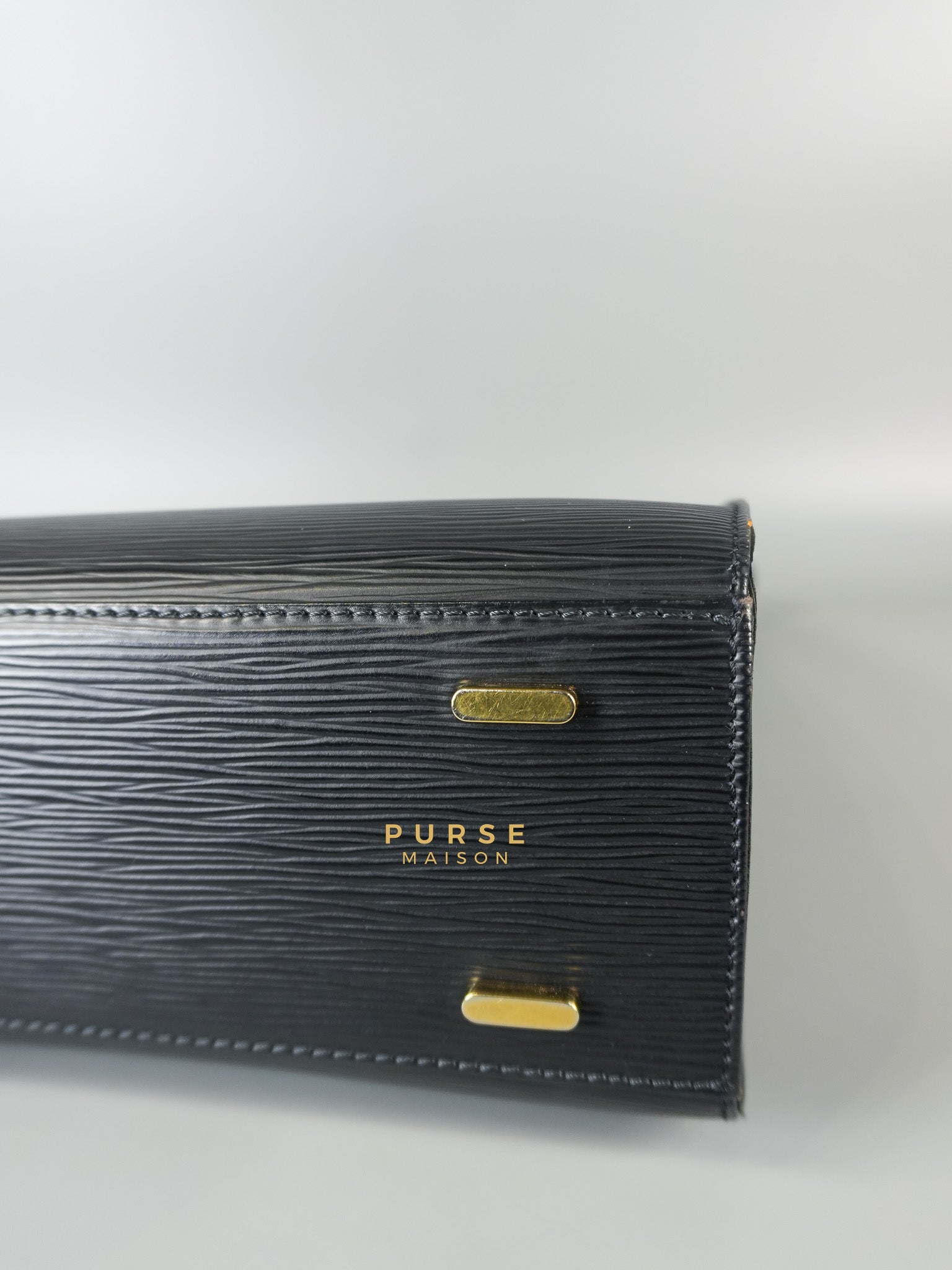 Figari Black Epi Leather Handbag (Date Code: FL0013) | Purse Maison Luxury Bags Shop