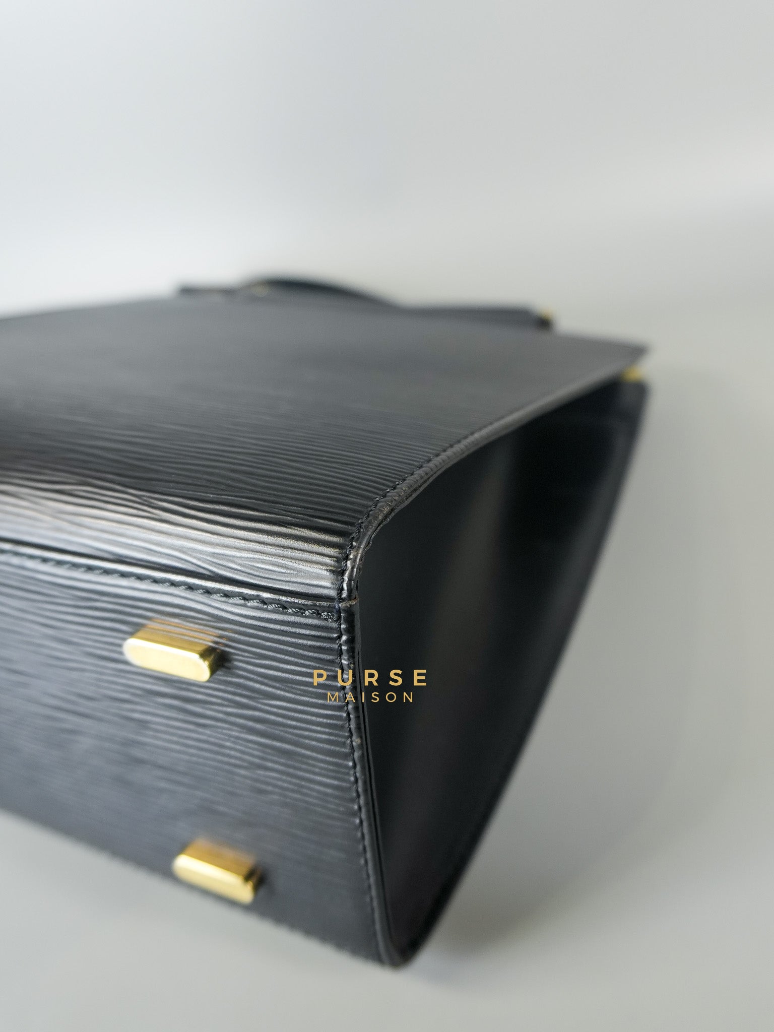 Figari Black Epi Leather Handbag (Date Code: FL0013) | Purse Maison Luxury Bags Shop