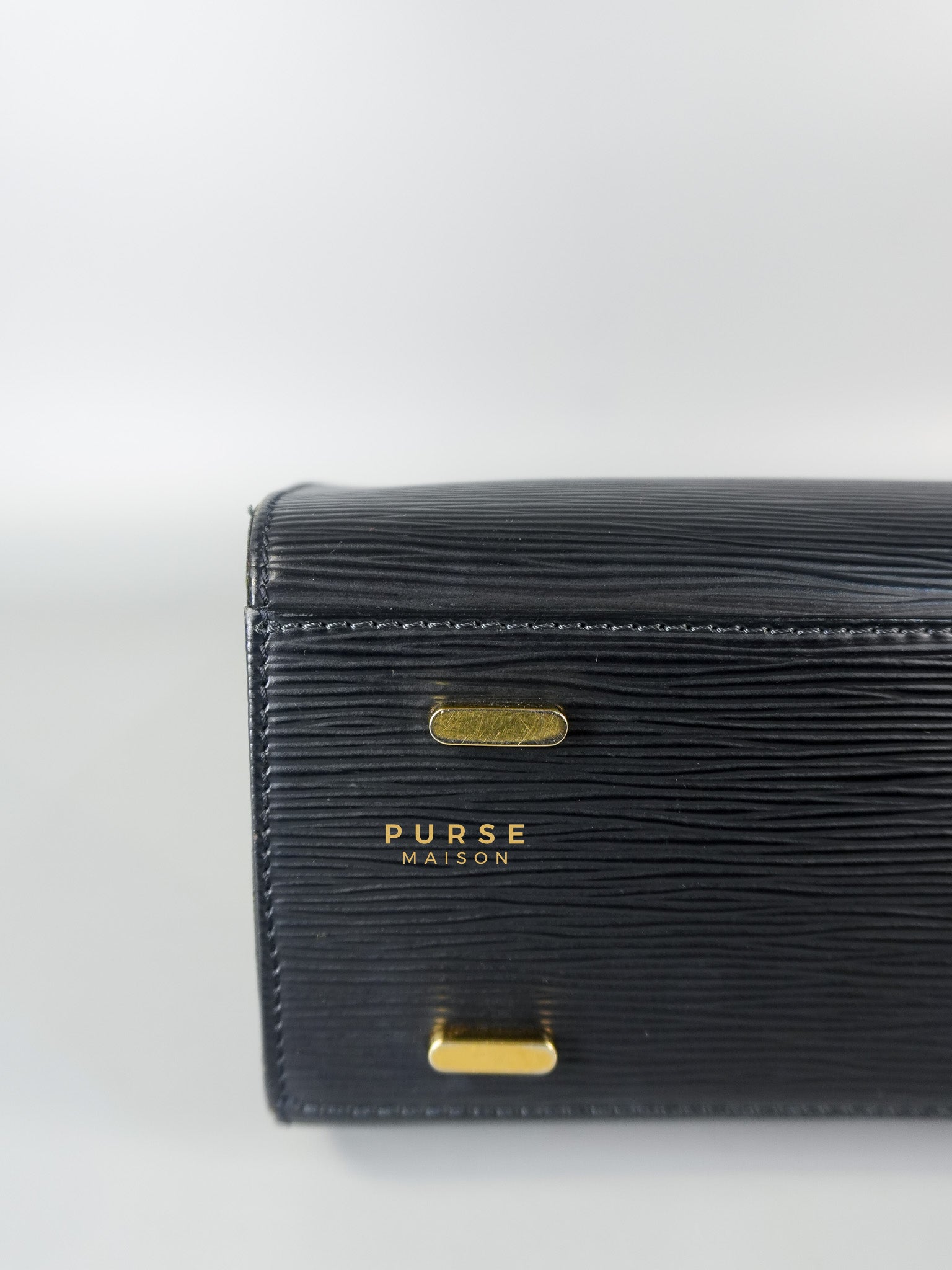Figari Black Epi Leather Handbag (Date Code: FL0013) | Purse Maison Luxury Bags Shop