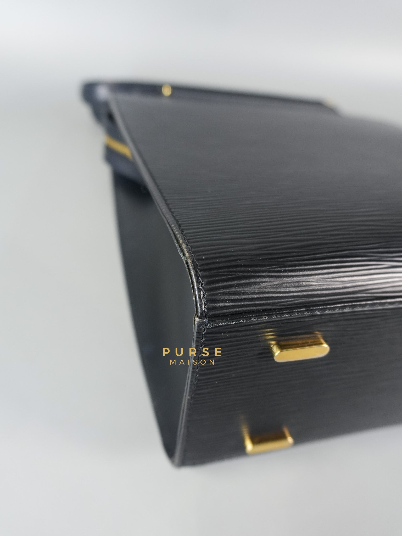 Figari Black Epi Leather Handbag (Date Code: FL0013) | Purse Maison Luxury Bags Shop
