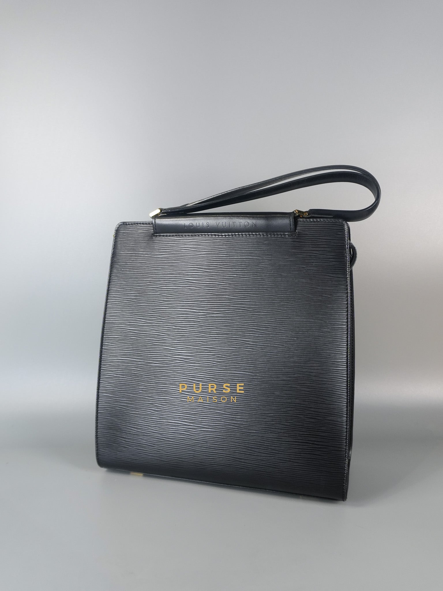 Figari Black Epi Leather Handbag (Date Code: FL0013) | Purse Maison Luxury Bags Shop