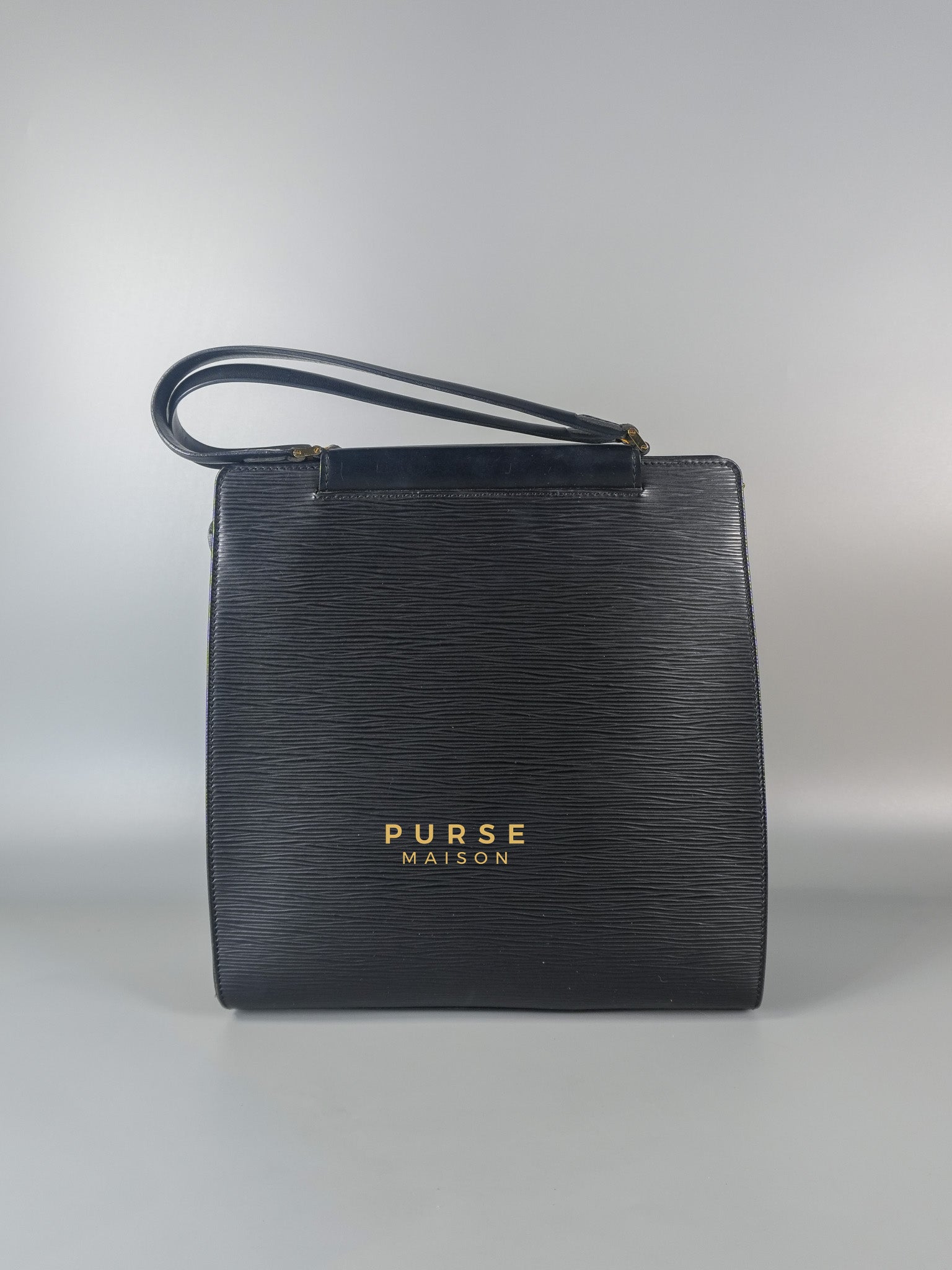 Figari Black Epi Leather Handbag (Date Code: FL0013) | Purse Maison Luxury Bags Shop