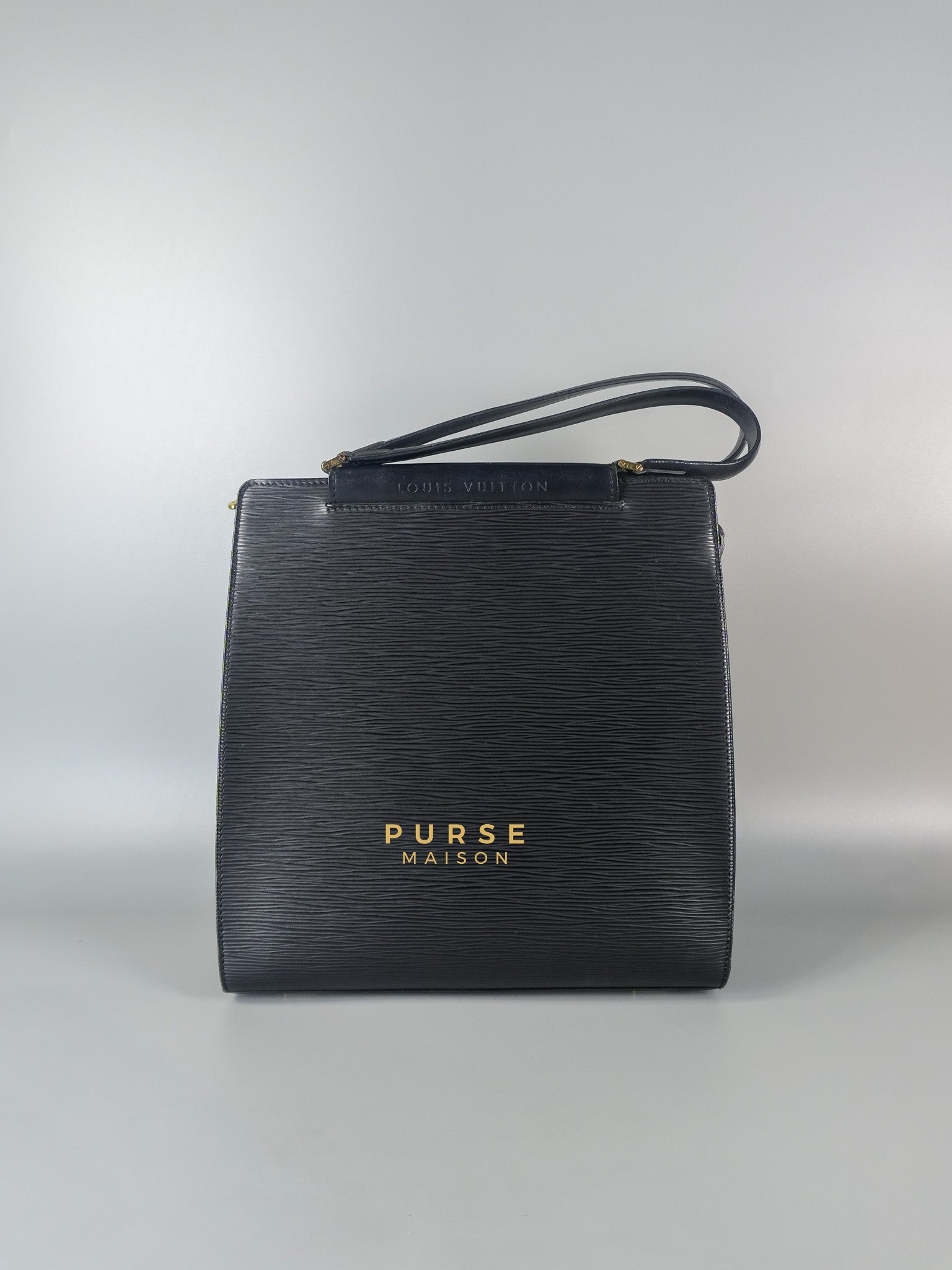 Figari Black Epi Leather Handbag (Date Code: FL0013) | Purse Maison Luxury Bags Shop