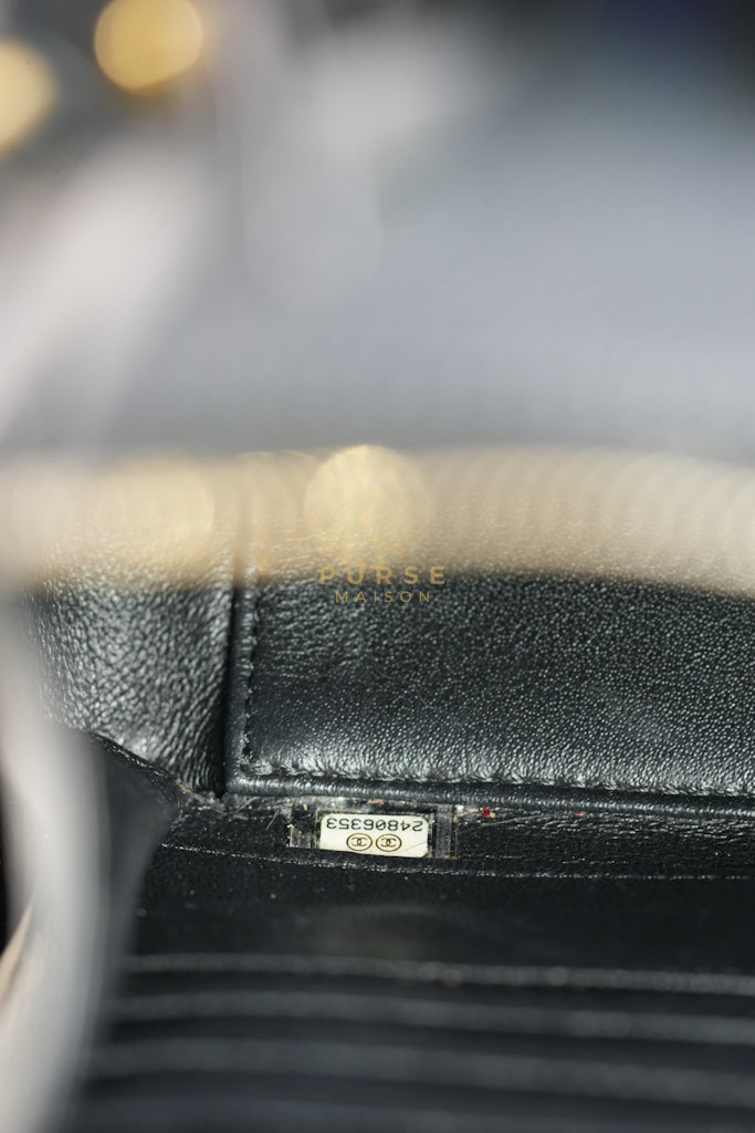 Filigree Large Vanity Case in Black Quilted Caviar Leather and Aged Gold Hardware Series 24 | Purse Maison Luxury Bags Shop