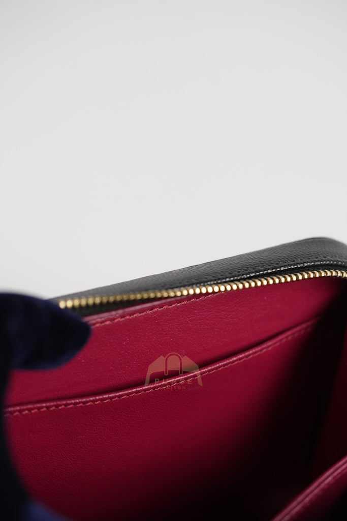 Filigree Vanity Small in Black Quilted Caviar and Aged Gold Hardware (Series 28) | Purse Maison Luxury Bags Shop