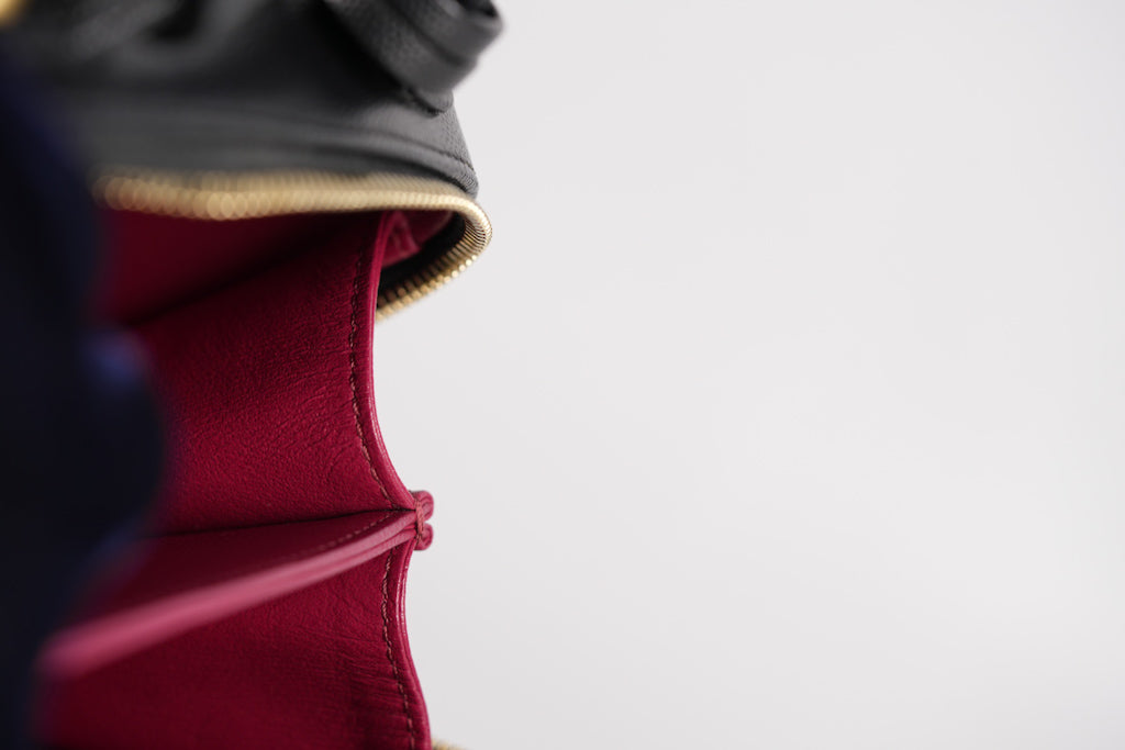 Filigree Vanity Small in Black Quilted Caviar and Aged Gold Hardware (Series 28) | Purse Maison Luxury Bags Shop