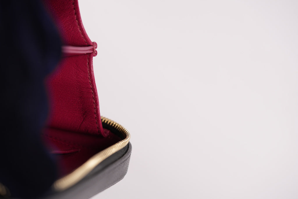 Filigree Vanity Small in Black Quilted Caviar and Aged Gold Hardware (Series 28) | Purse Maison Luxury Bags Shop