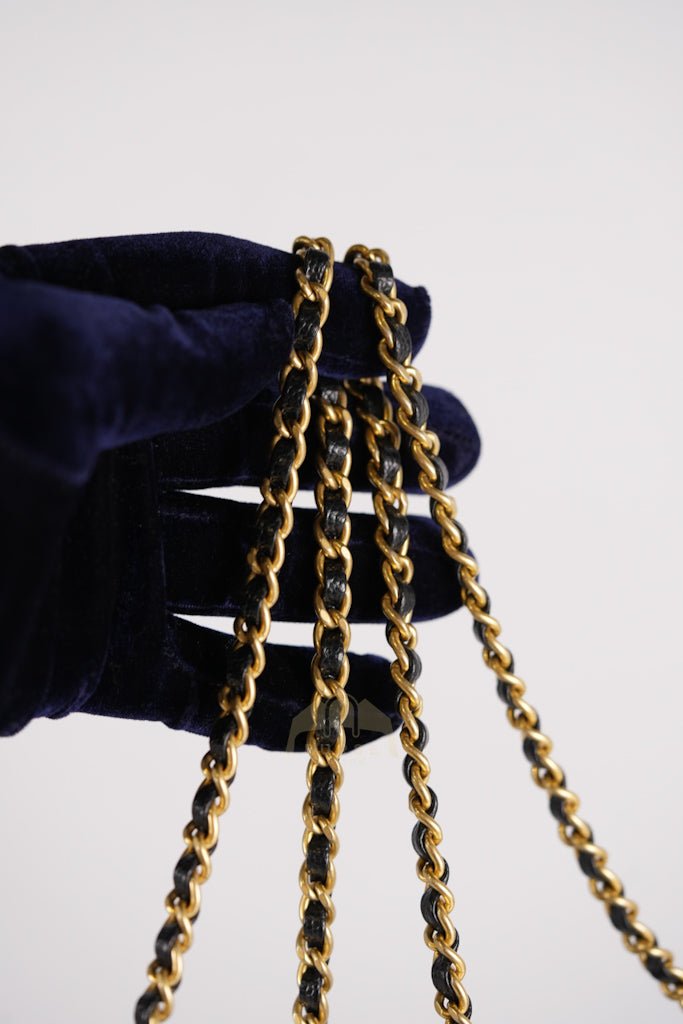 Filigree Vanity Small in Black Quilted Caviar and Aged Gold Hardware (Series 28) | Purse Maison Luxury Bags Shop