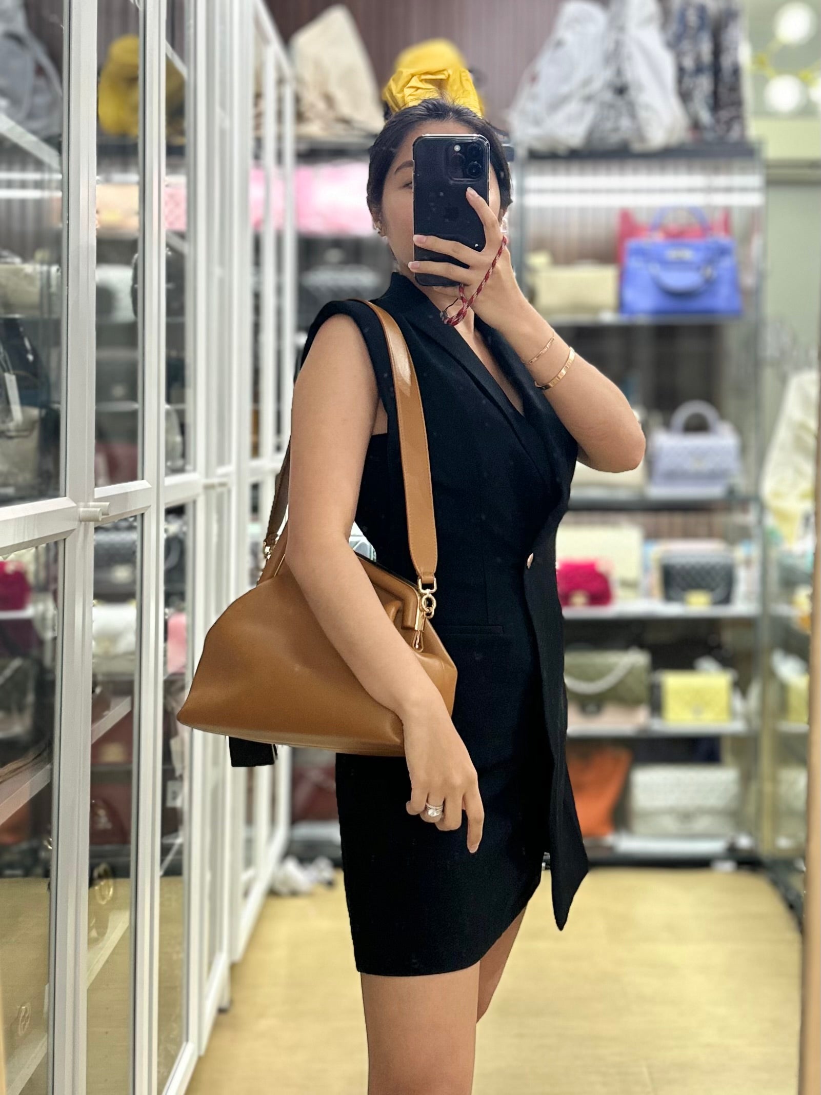 First Medium in Caramel Nappa Bag | Purse Maison Luxury Bags Shop