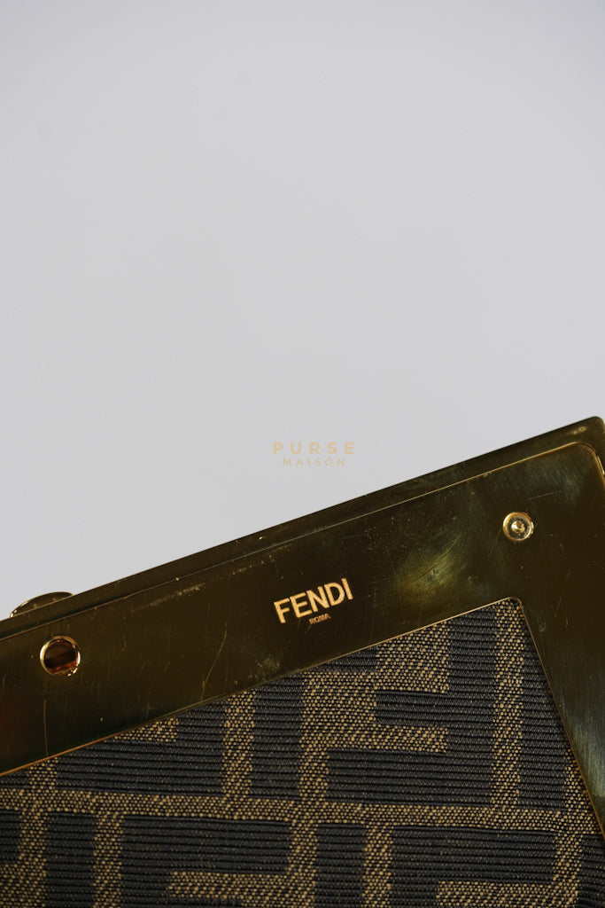 First Medium in Chocolate Shiny Calfskin Leather Two-Way Bag | Purse Maison Luxury Bags Shop