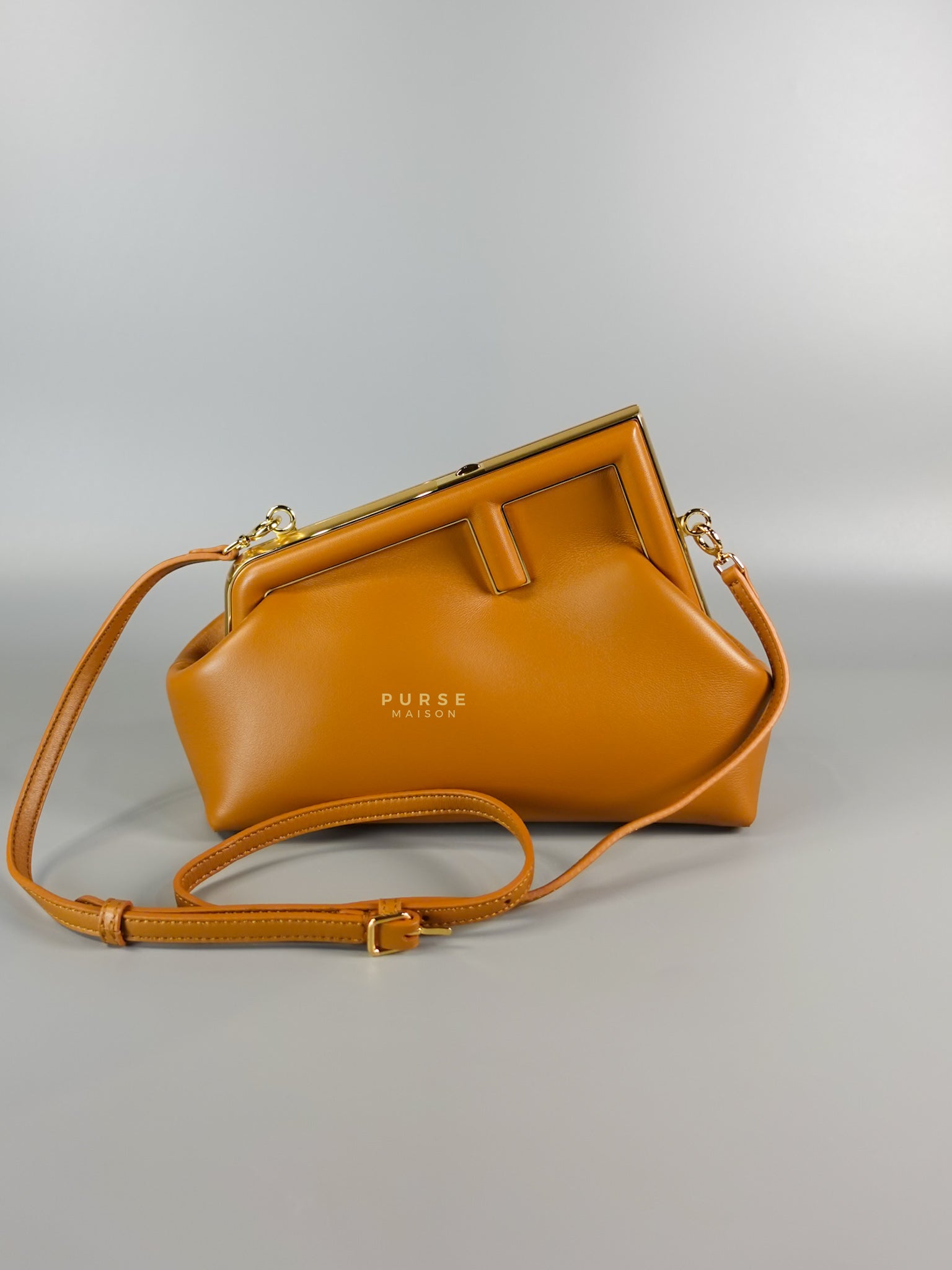 First Napa Leather Bag Camel Small | Purse Maison Luxury Bags Shop